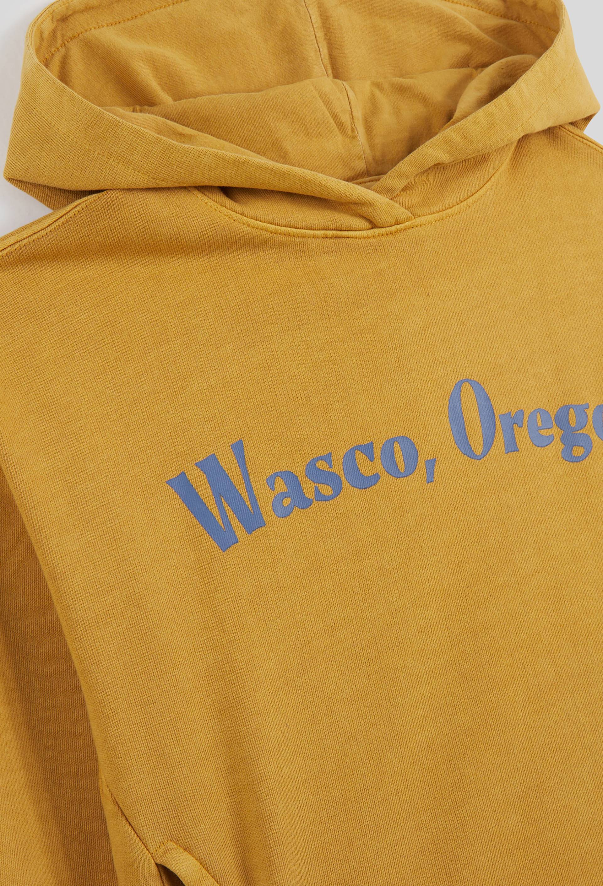 Sweat à capuche effet vintage avec imprimé message, BIO, Jaune foncé, large image number 2