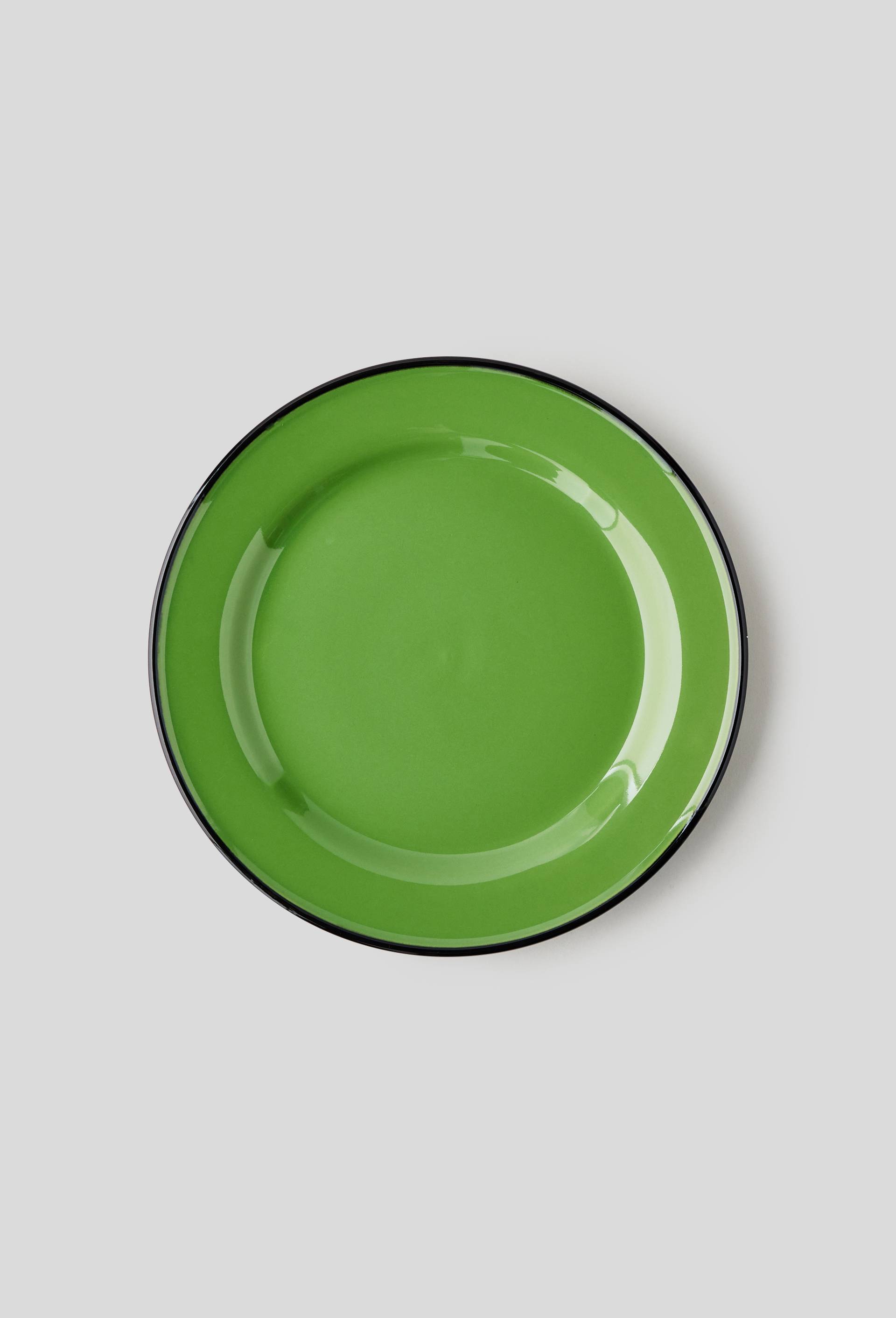 Assiette plate liseré, 26cm, Vert, large image number 0