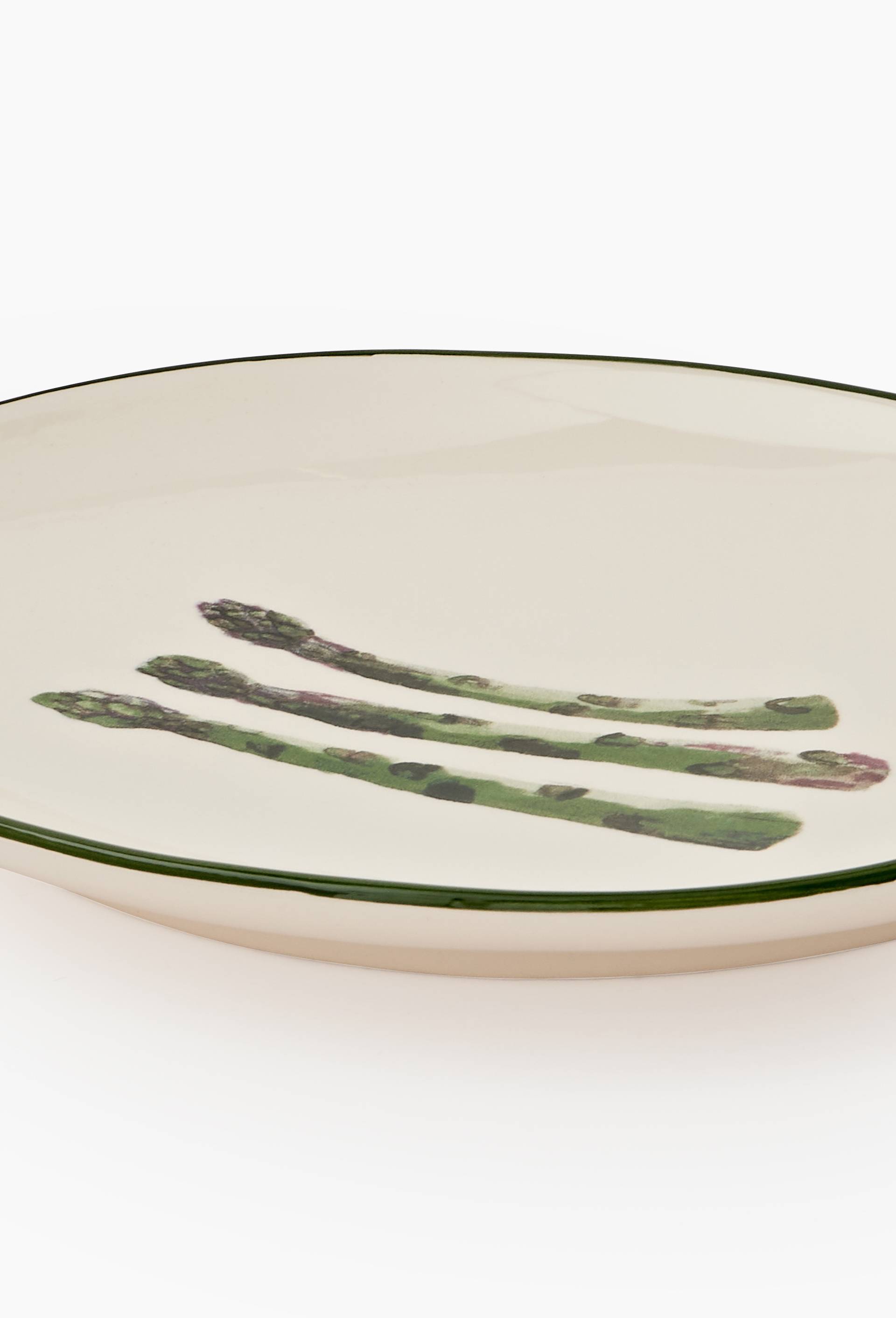 Plat ovale finition imprimée, 35cm, Blanc, large image number 1.0