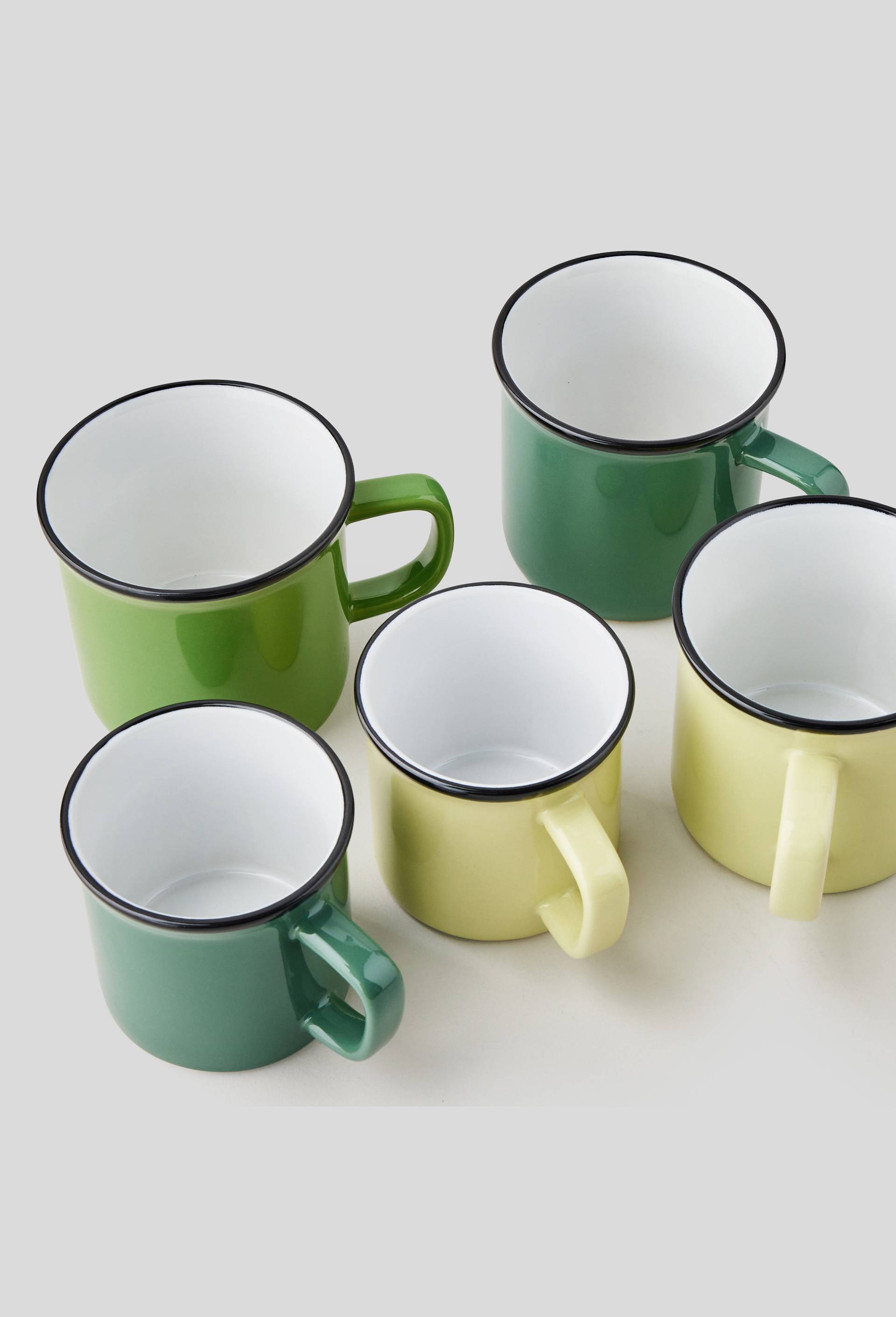 Tasse finition liseré, avec anse, Vert foncé, large image number 1