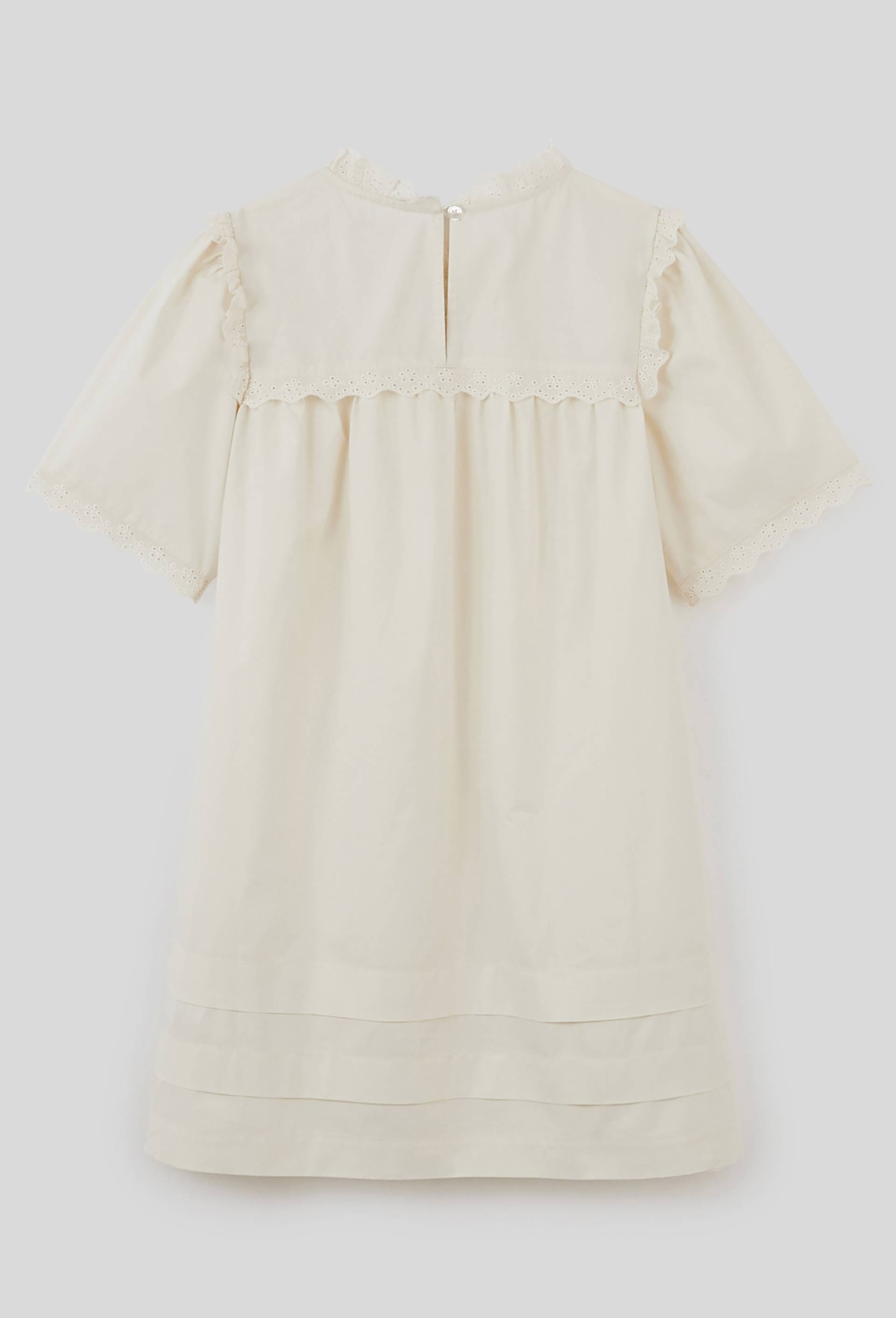 Robe de cérémonie en coton et broderies, Oeko-Tex, Ecru, large image number 1