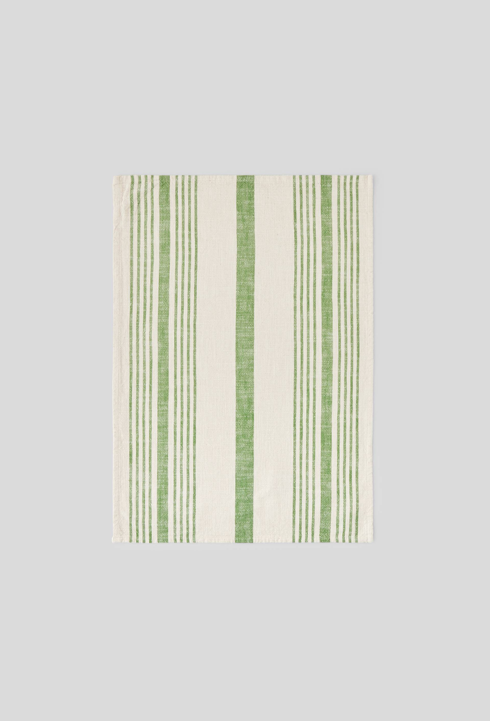 Torchon tissé teint,  50 x 70 cm, coton slub, oekotex, Vert, large image number 0.0
