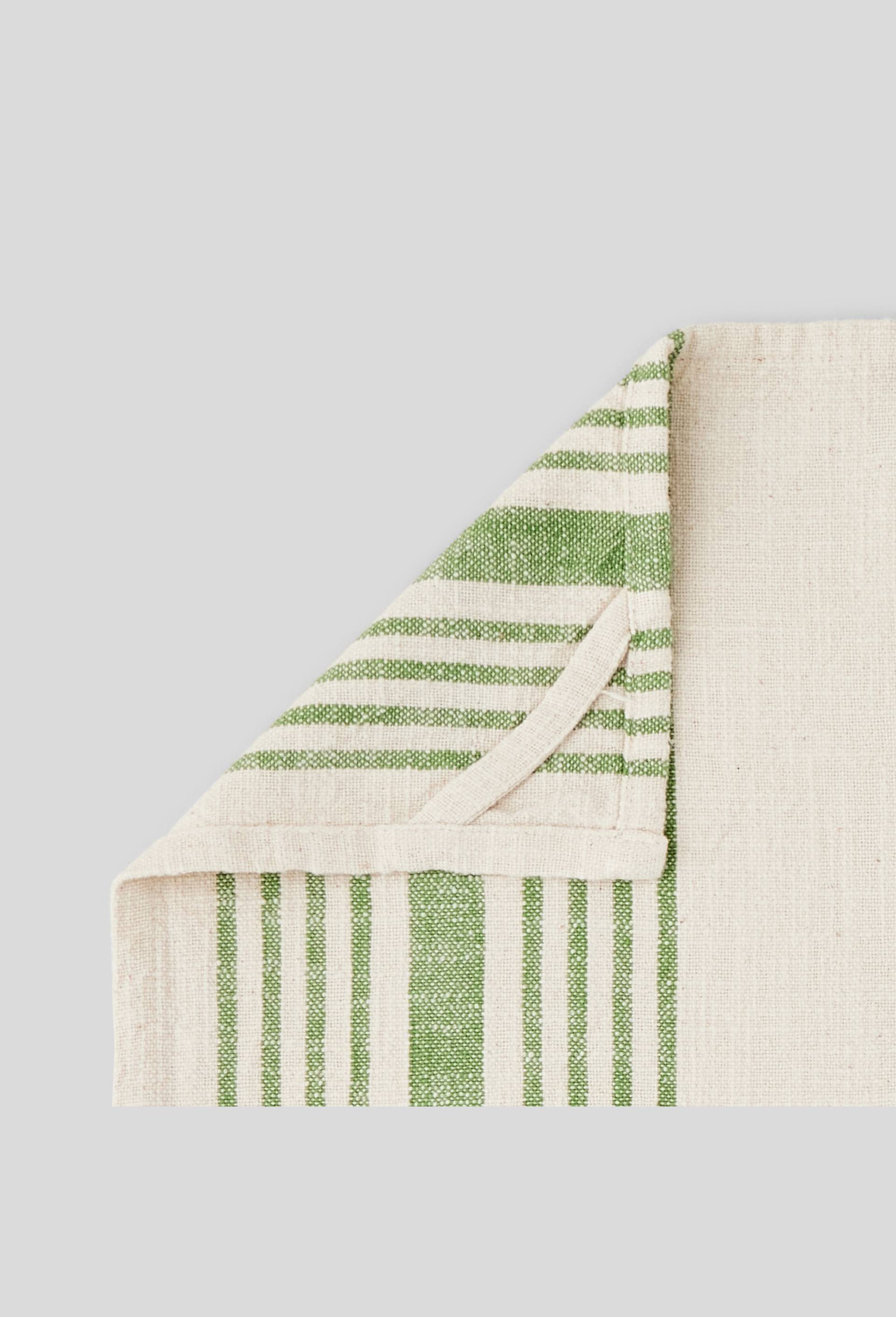 Torchon tissé teint,  50 x 70 cm, coton slub, oekotex, Vert, large image number 1