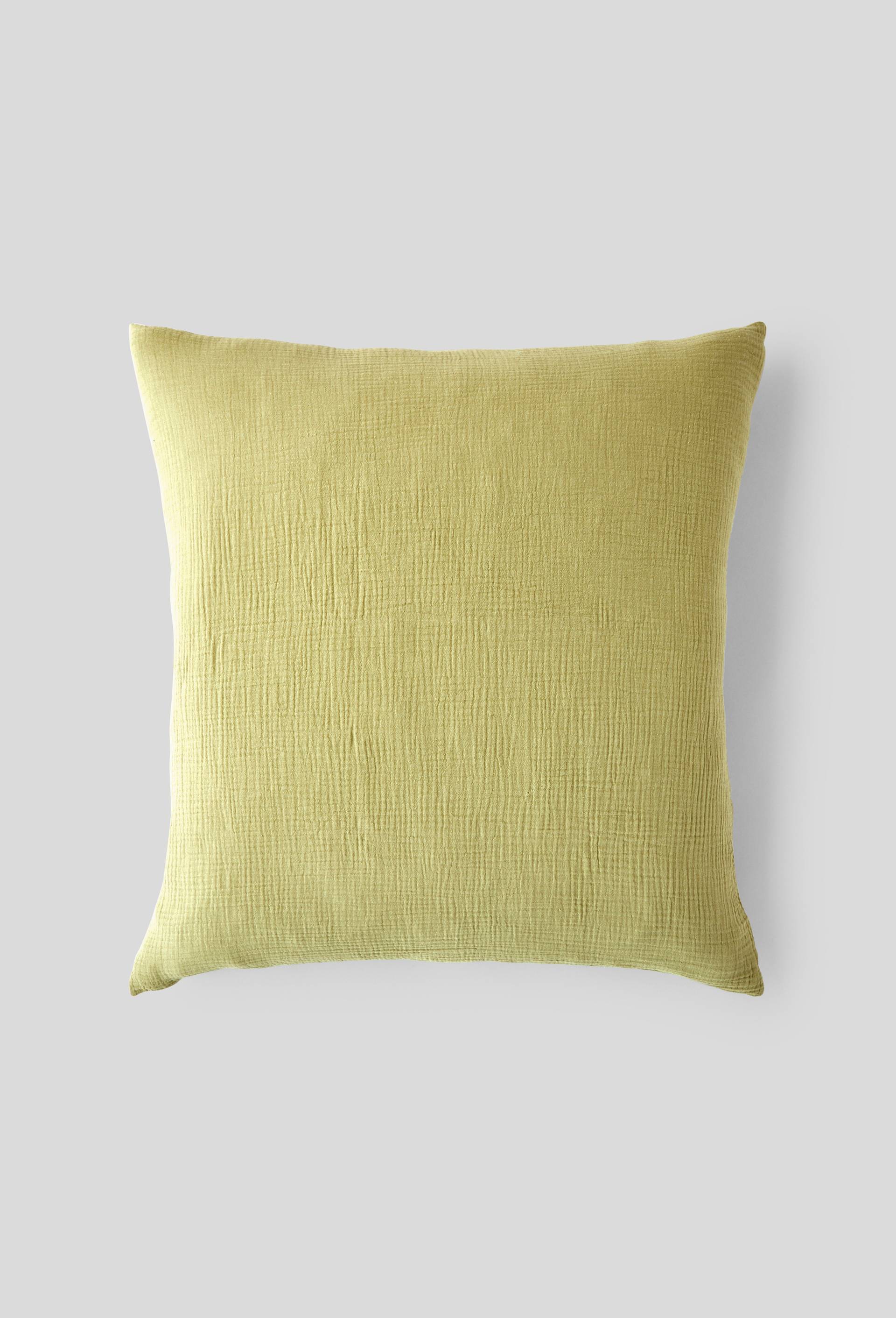 Taie carrée,  63 x 63 cm, gaze de coton bio, oekotex, Vert, large image number 0.0