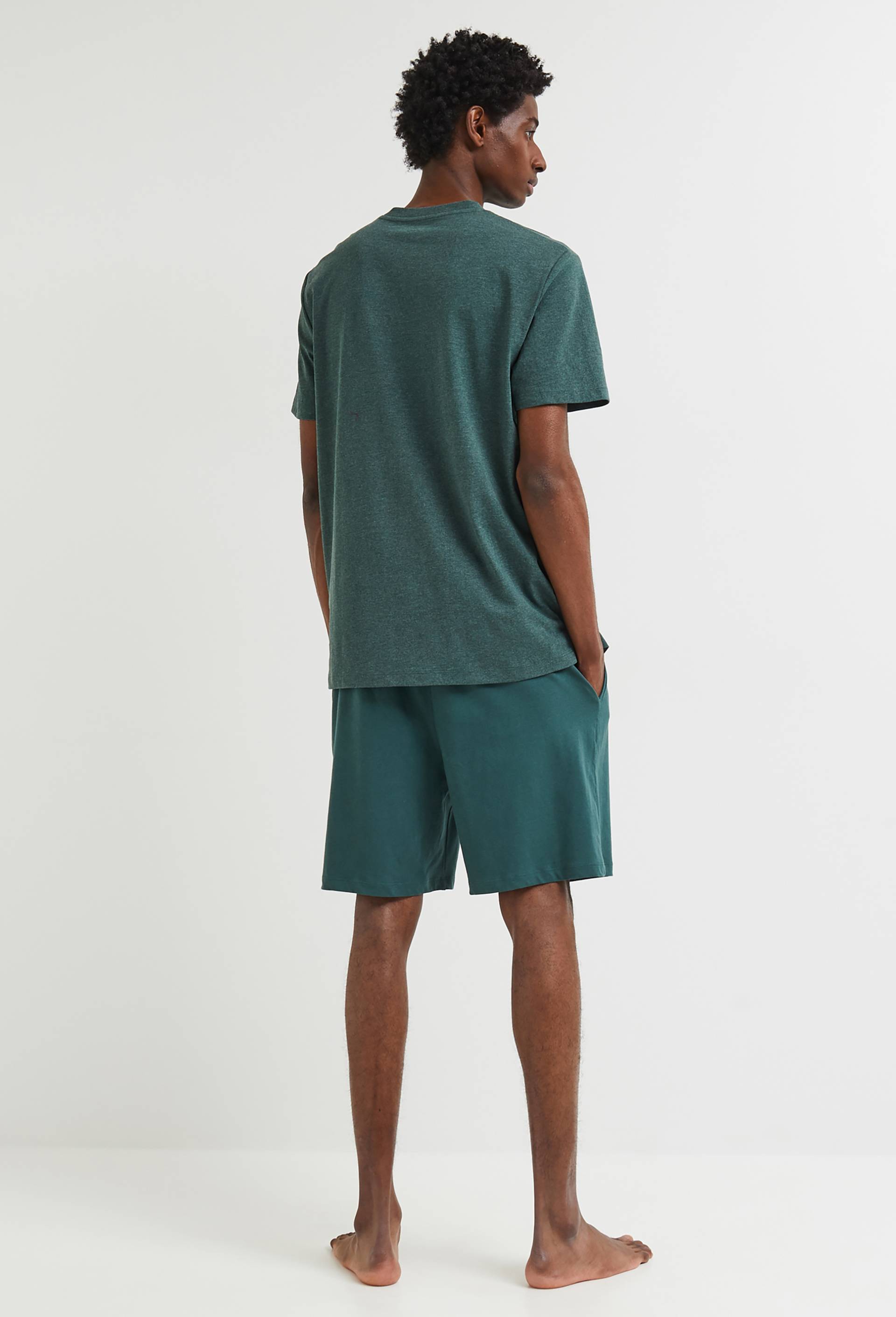 Pyjama T-shirt manches courtes et bermuda en jersey de coton BIO, Vert foncé, large image number 1
