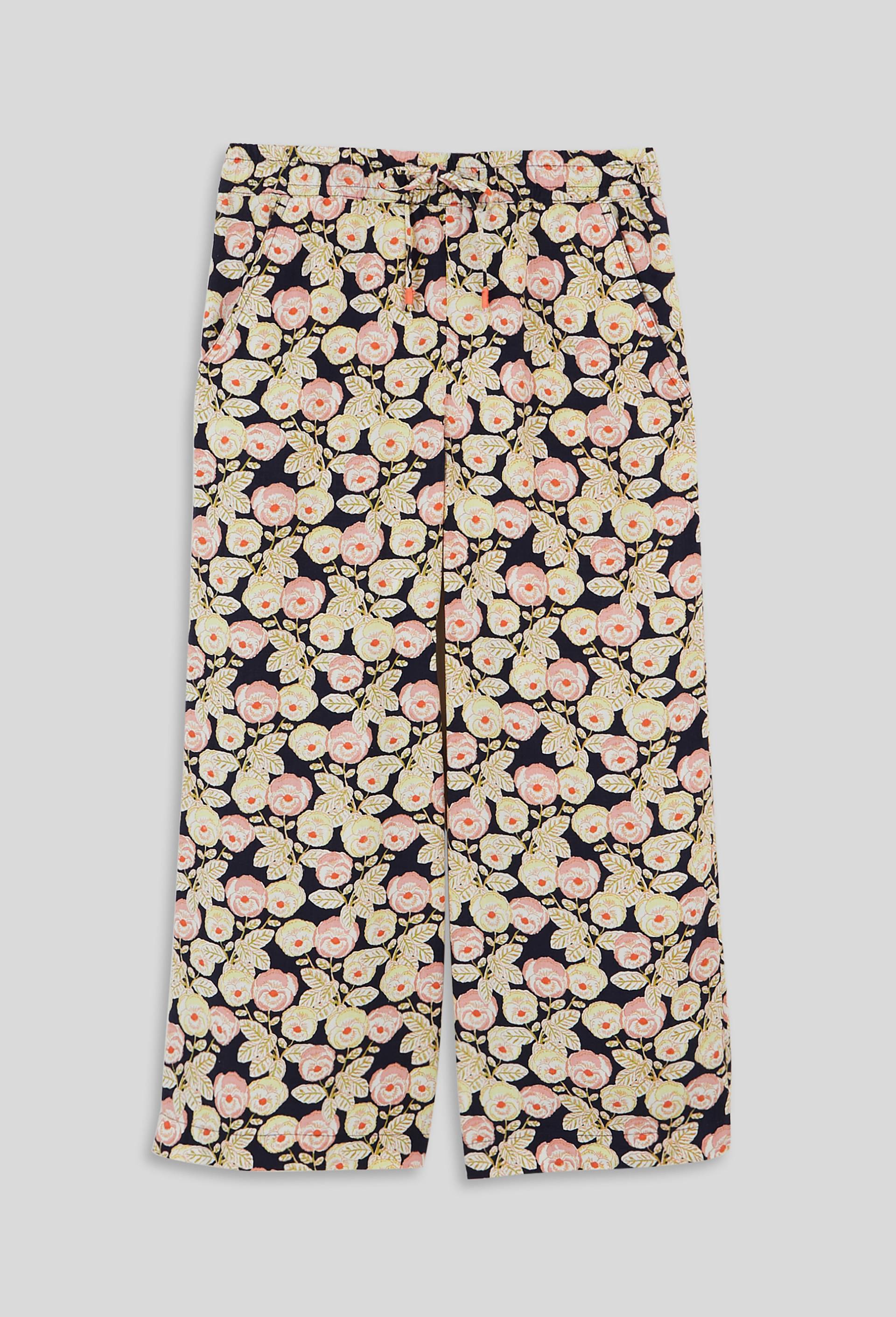 Pantalon en viscose imprimé, EcoVero, Bleu foncé, large image number 1