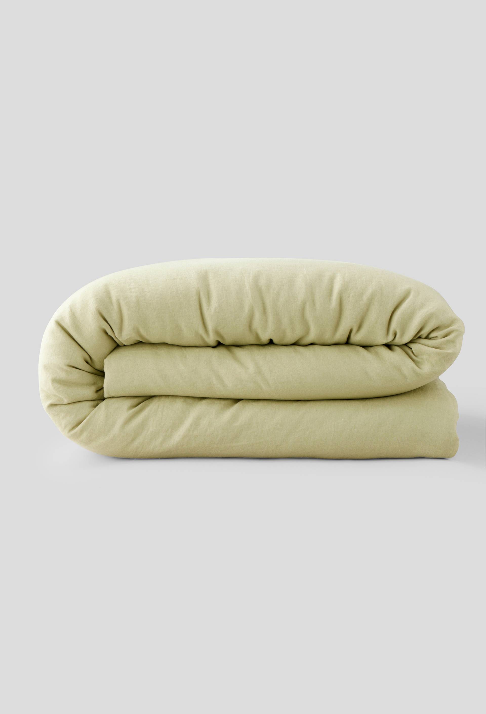 Housse de couette 2 personnes, 240X220 cm, lin, 145 de grammage par mètre carré, euroflax, Vert clair, large image number 0.0