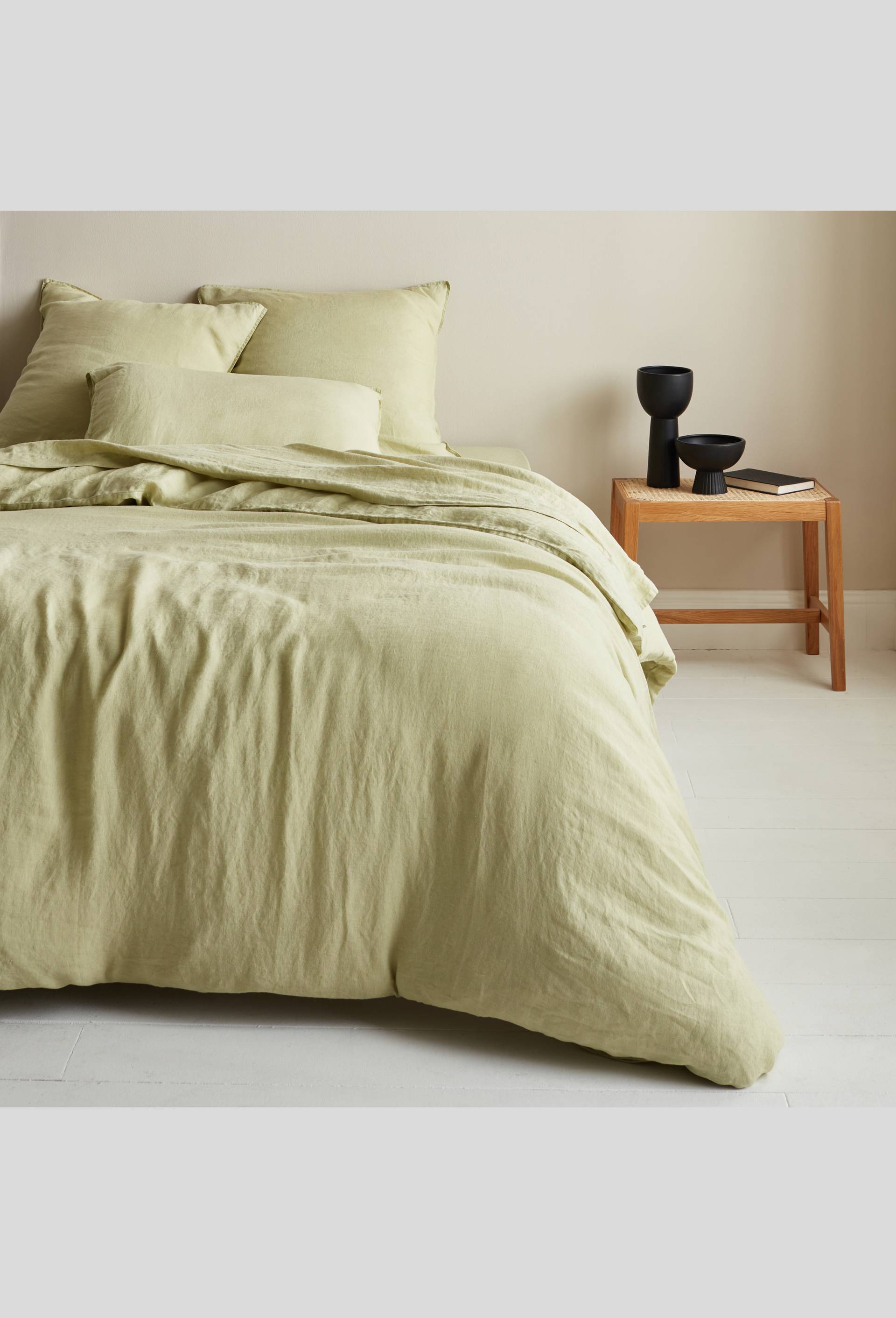Drap plat, 180X290 cm, lin, 145 de grammage par mètre carré, euroflax, Vert clair, large image number 2