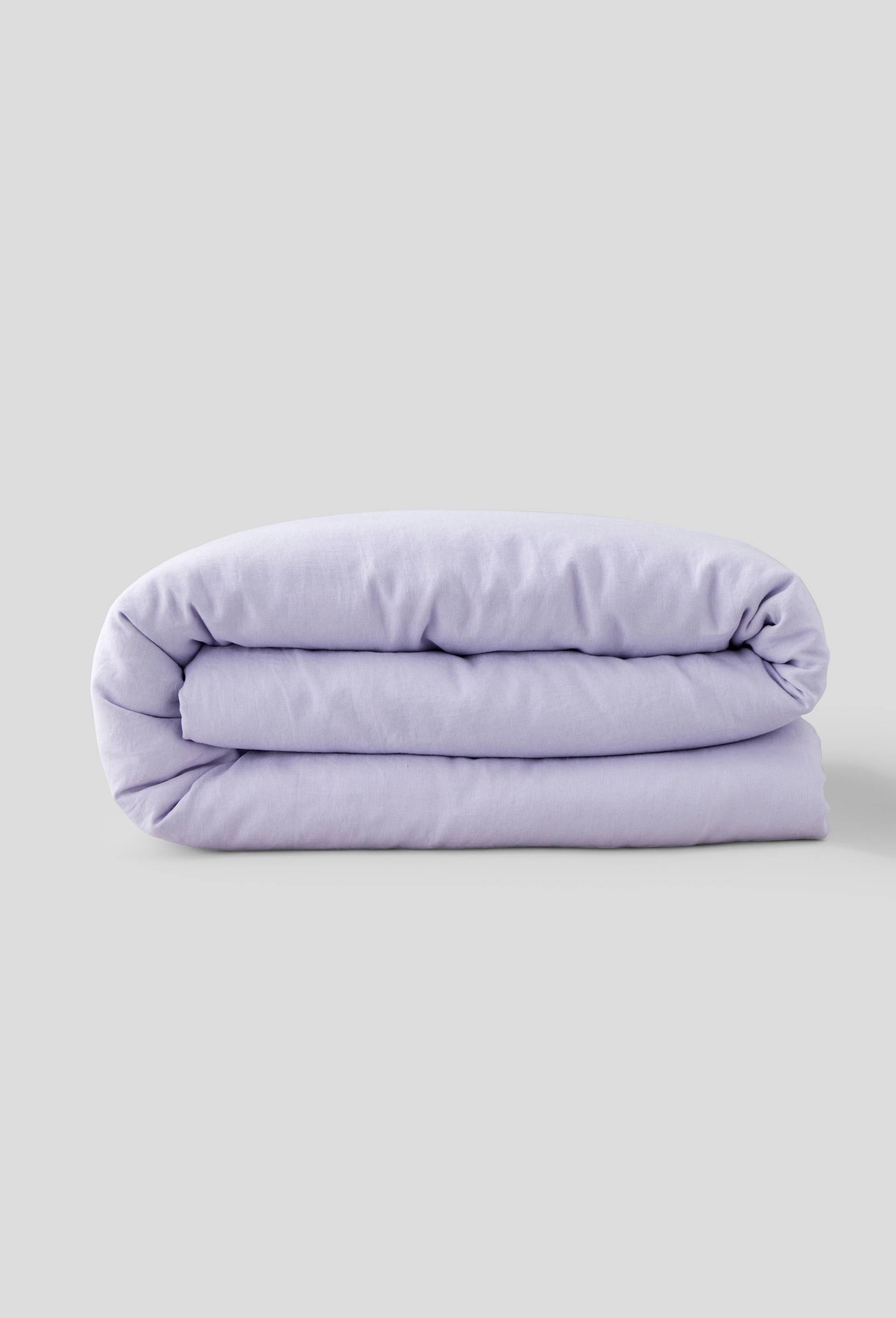Housse de couette 2 personnes, 240X220 cm, lin, 145 de grammage par mètre carré, euroflax, Violet clair, large image number 0