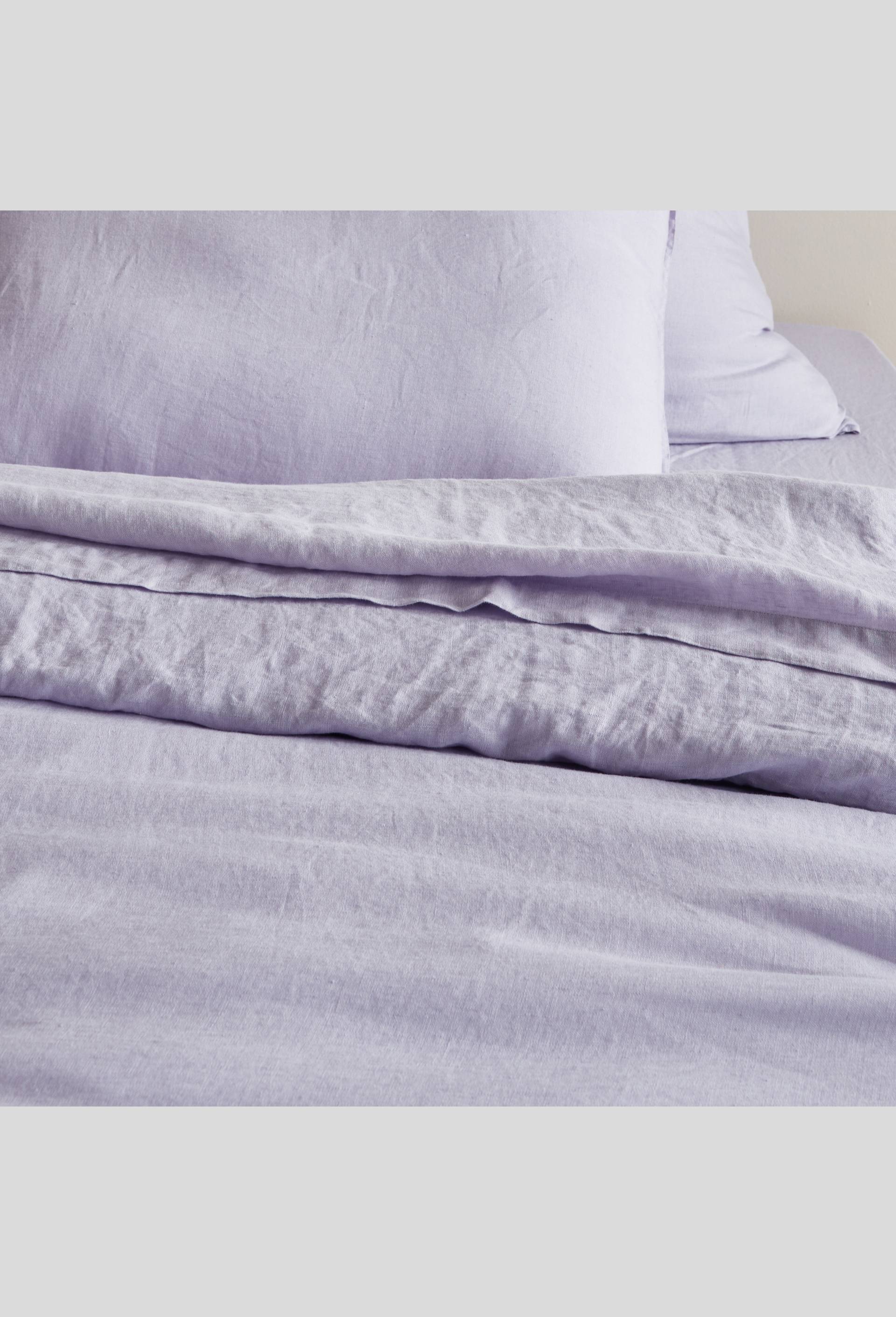 Housse de couette 2 personnes, 240X220 cm, lin, 145 de grammage par mètre carré, euroflax, Violet clair, large image number 1.0