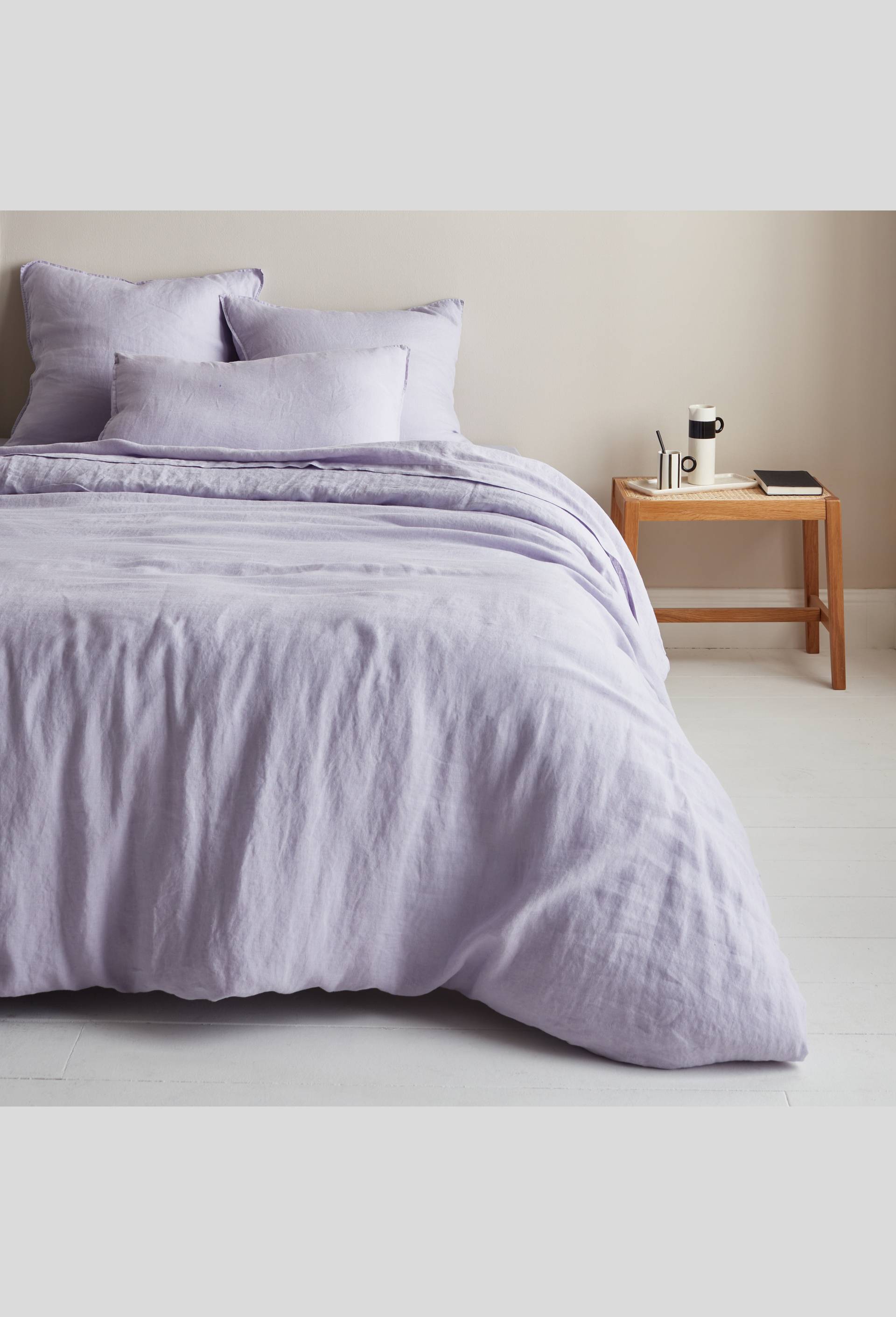 Housse de couette 2 personnes, 240X220 cm, lin, 145 de grammage par mètre carré, euroflax, Violet clair, large image number 2