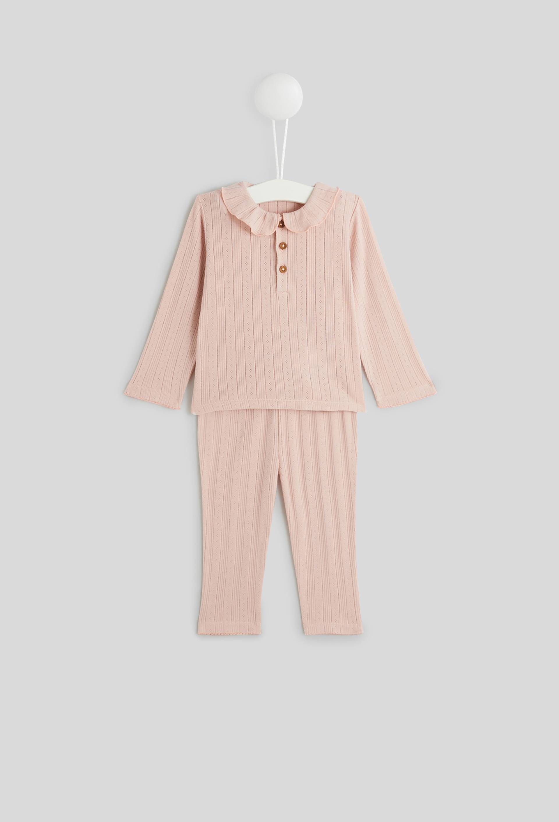 Pyjama en coton BIO, Rose clair, large image number 0