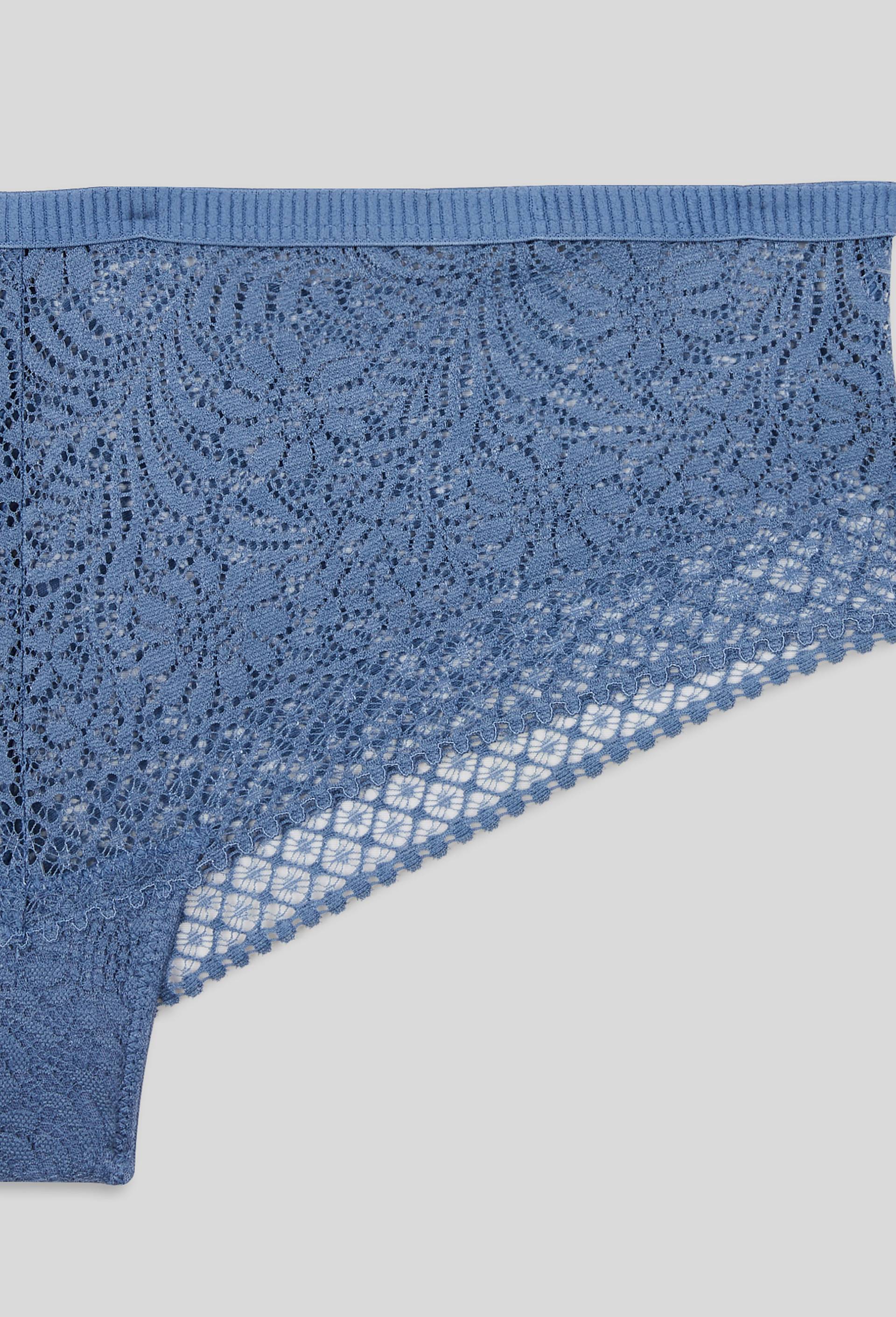 Tanga LEÏLA en dentelle, Oeko-Tex, Bleu, large image number 2