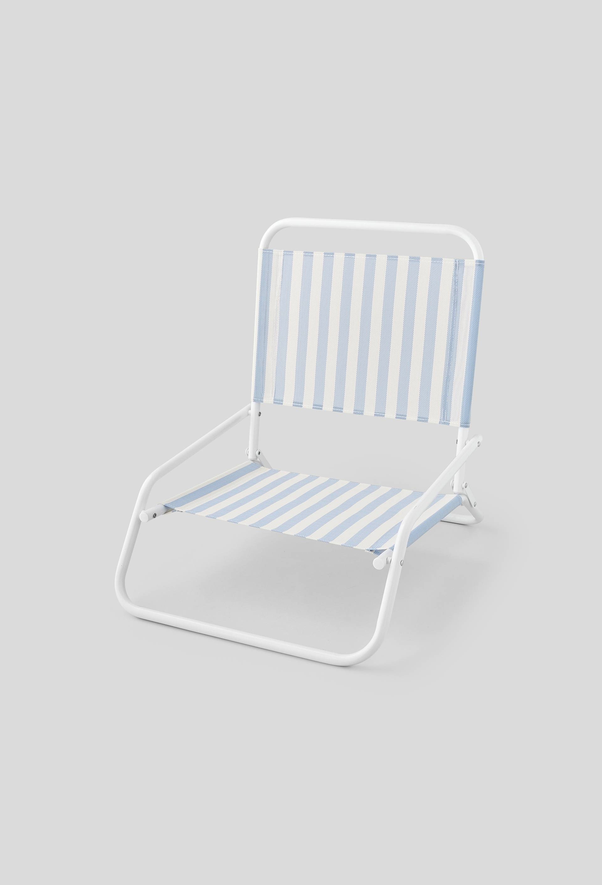 Chaise de plage pliante, 45xH50cm, en textilène et métal, Bleu foncé, large image number 0.0