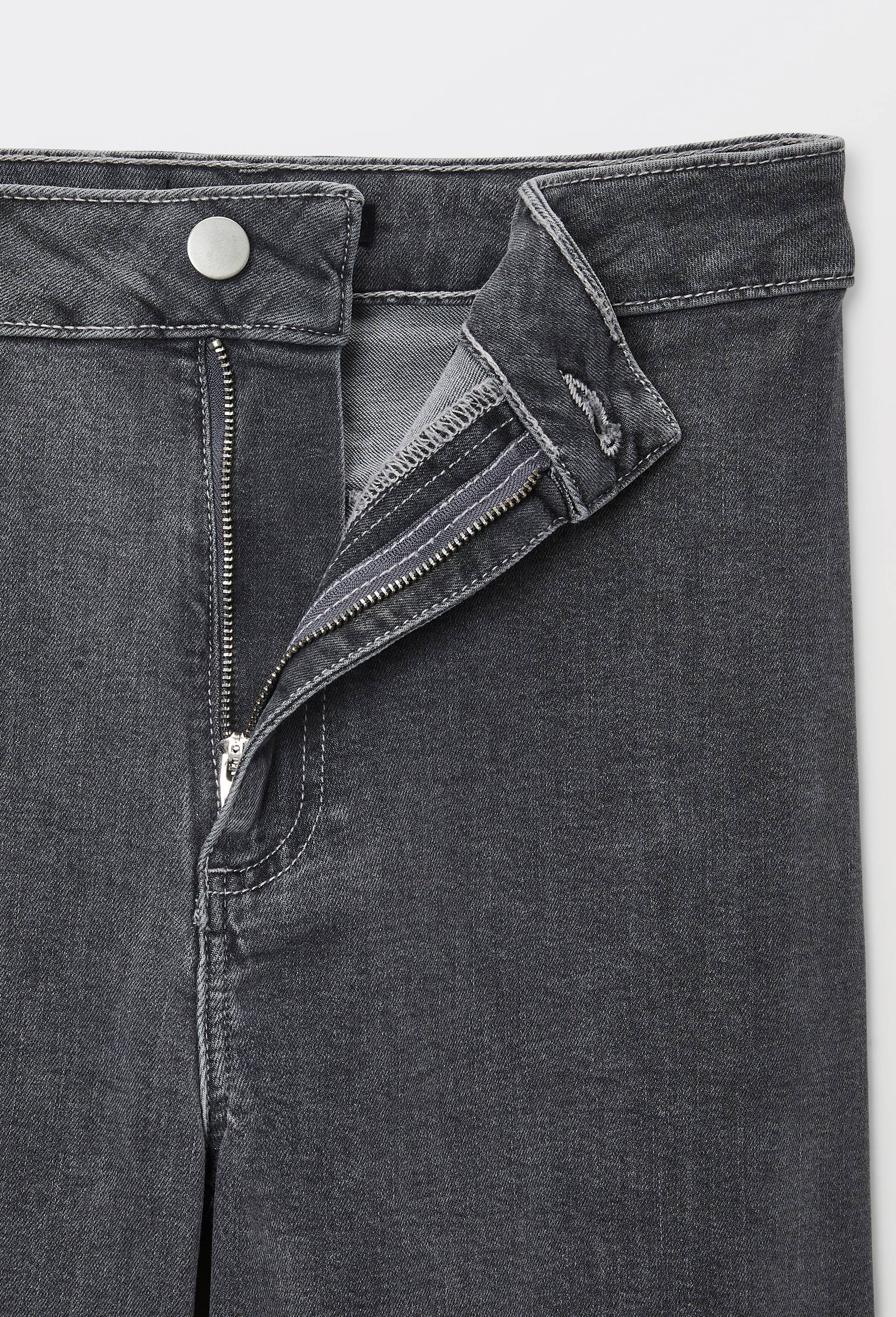 Jean large taille haute crop, Gris fonc&eacute;, large image number 3