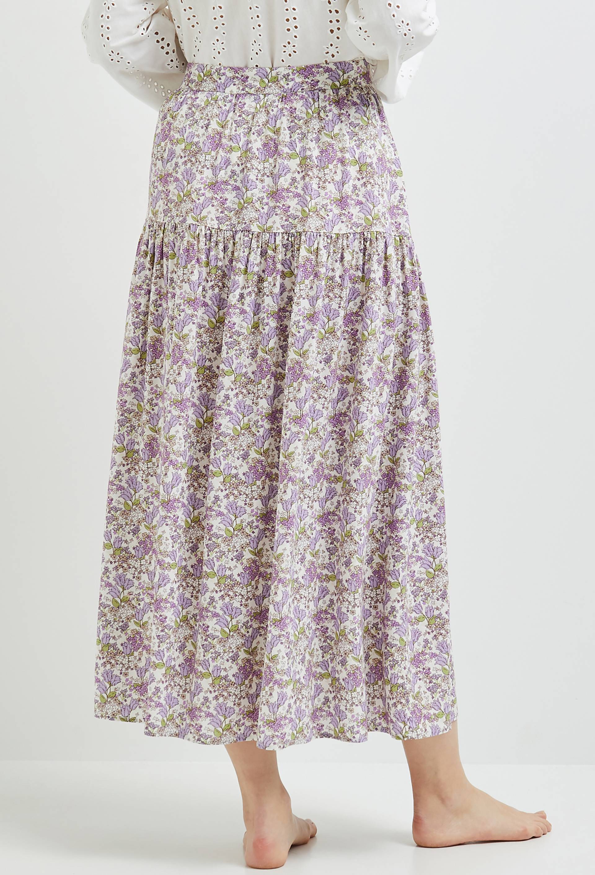 Jupe midi évasée, ecovero, Beige clair, large image number 1