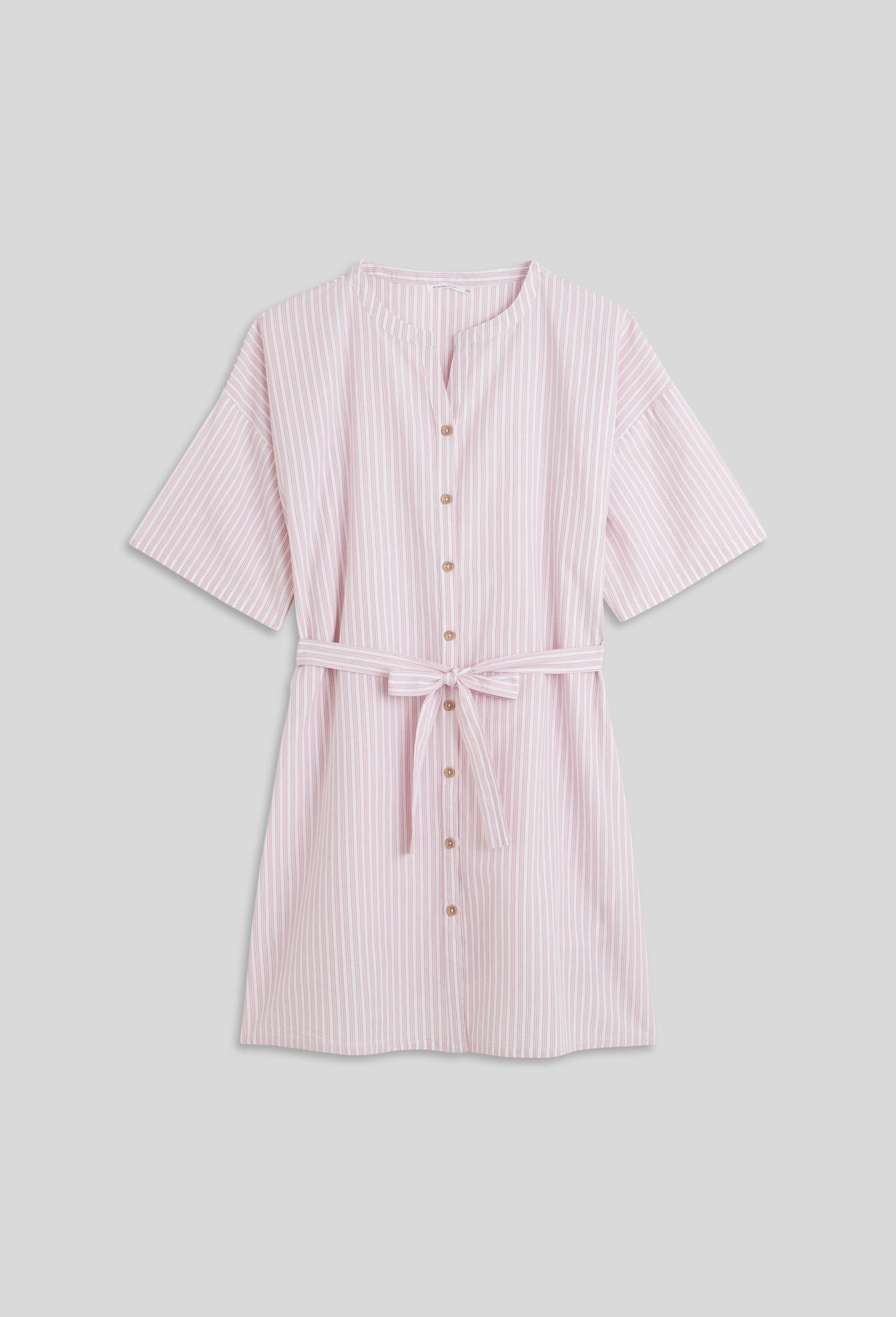 Chemise de nuit à rayures avec ceinture, Bio, Blanc, large image number 2