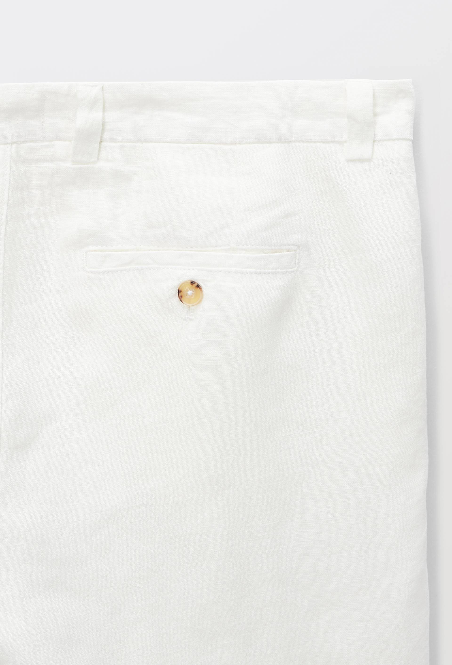 Bermuda boutonn&eacute; en lin, Beige clair, large image number 4