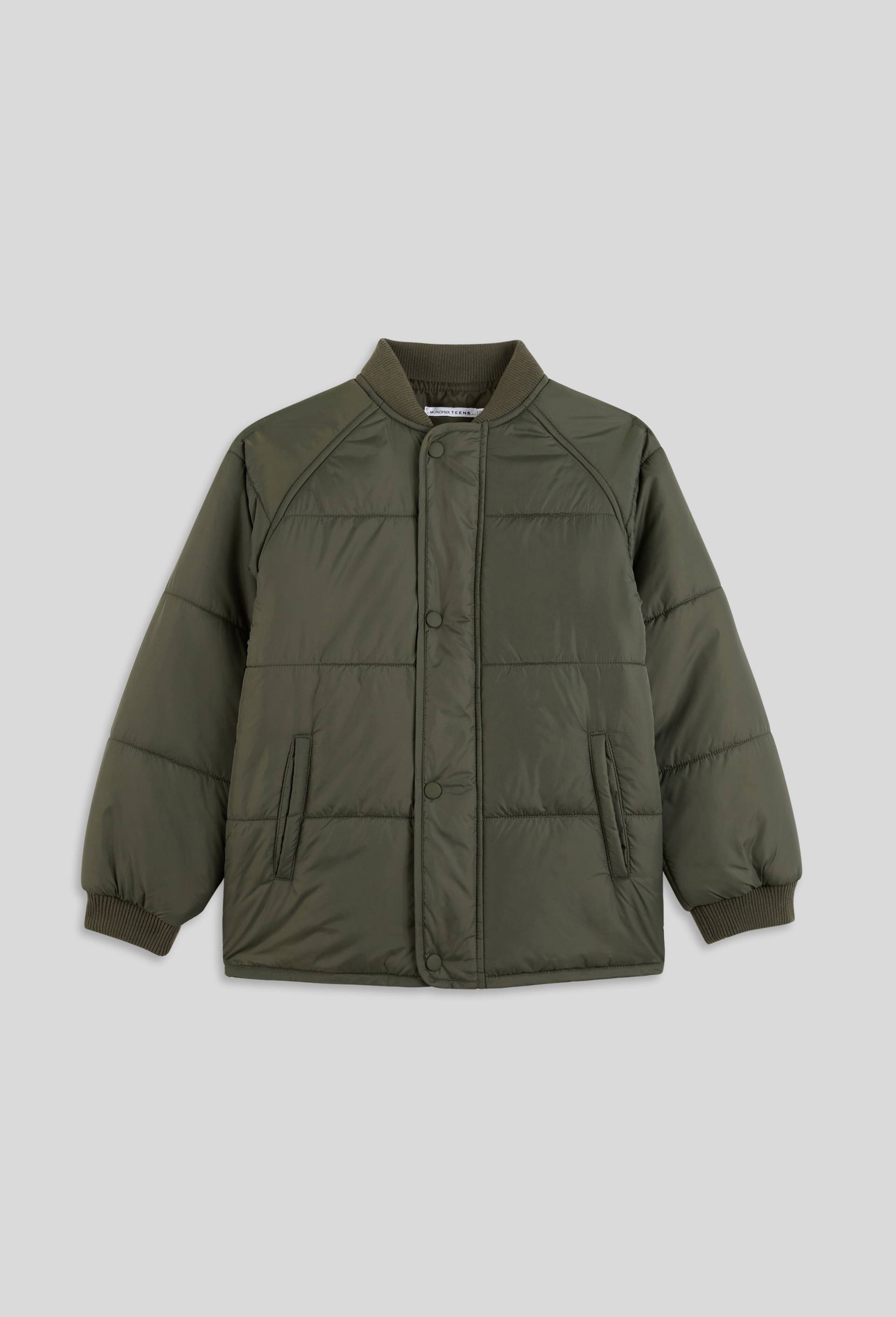 Doudoune matelass&eacute;e unie col teddy, Vert fonc&eacute;, large image number 1
