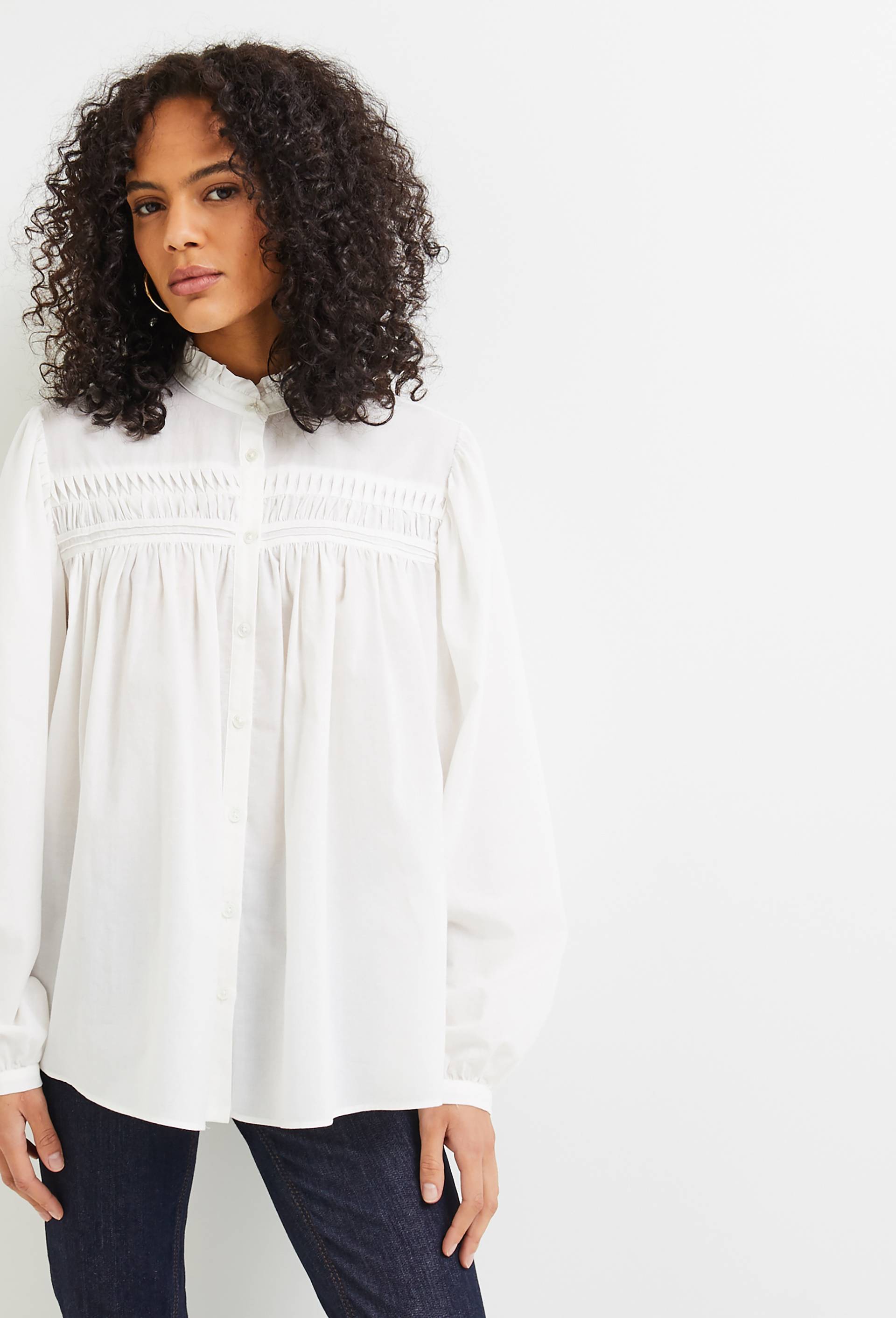 Chemise en voile de coton, Coton BIO, Ecru, large image number 0