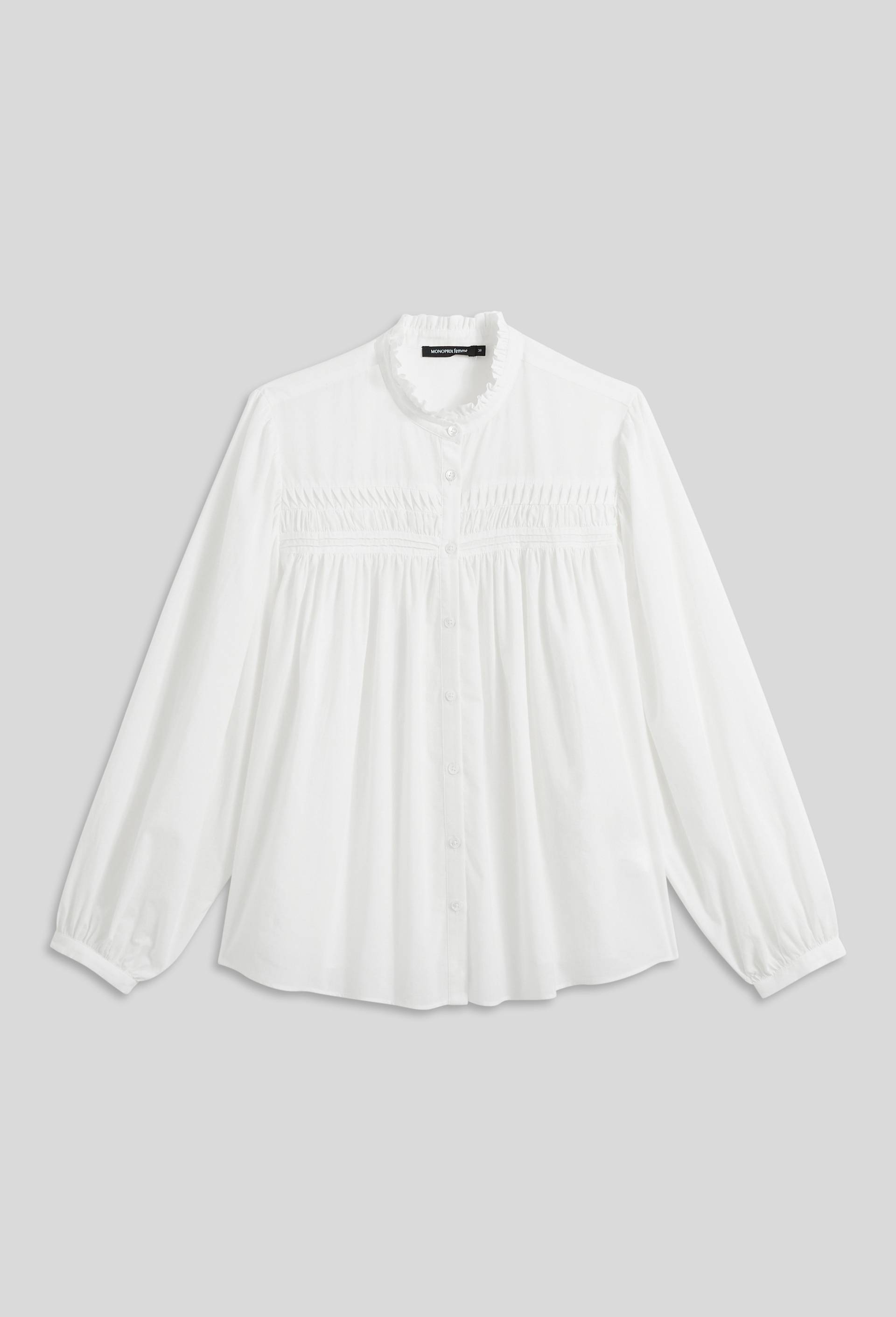 Chemise en voile de coton, Coton BIO, Ecru, large image number 2