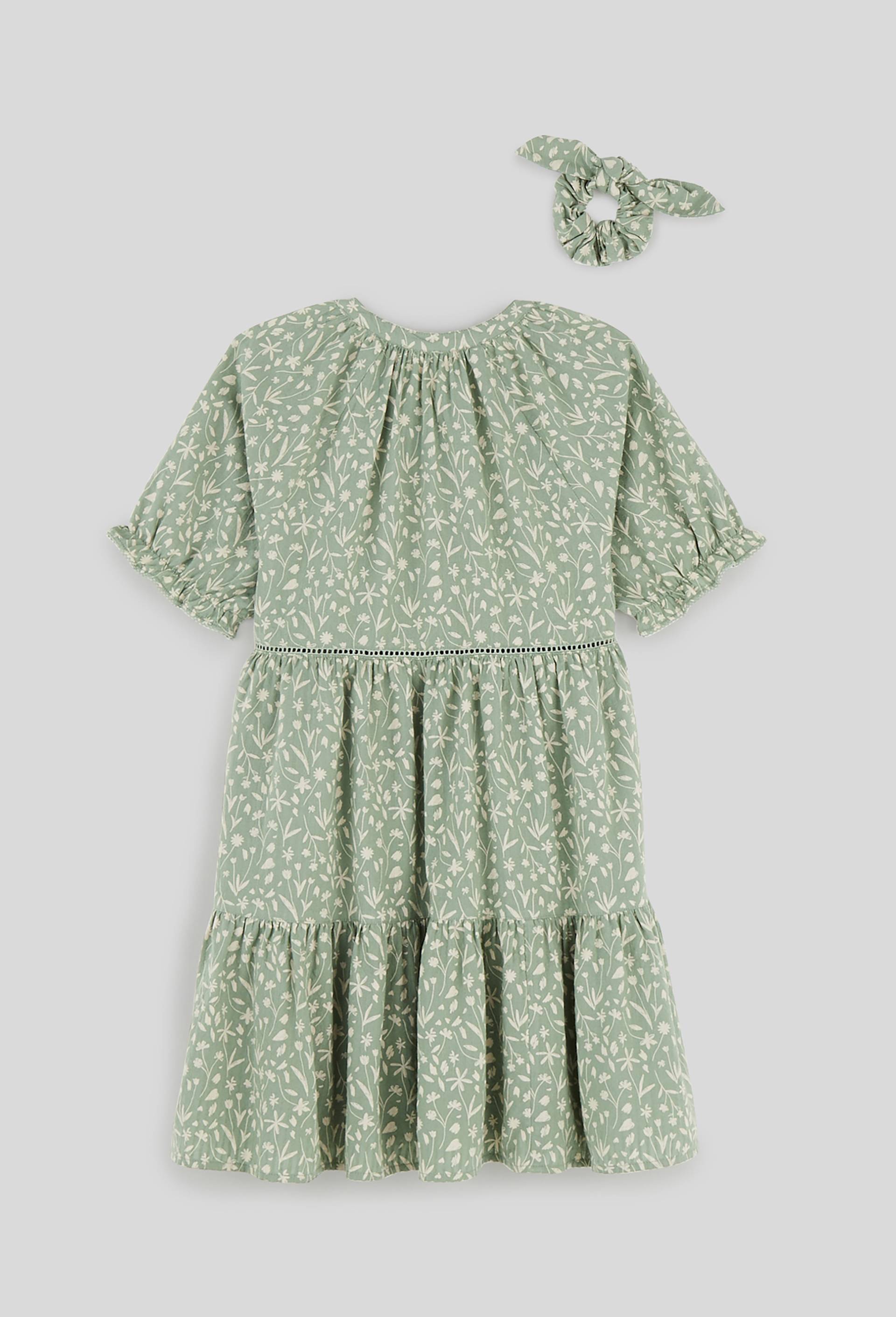 Robe imprimée en coton, Oeko-Tex, Vert, large image number 1