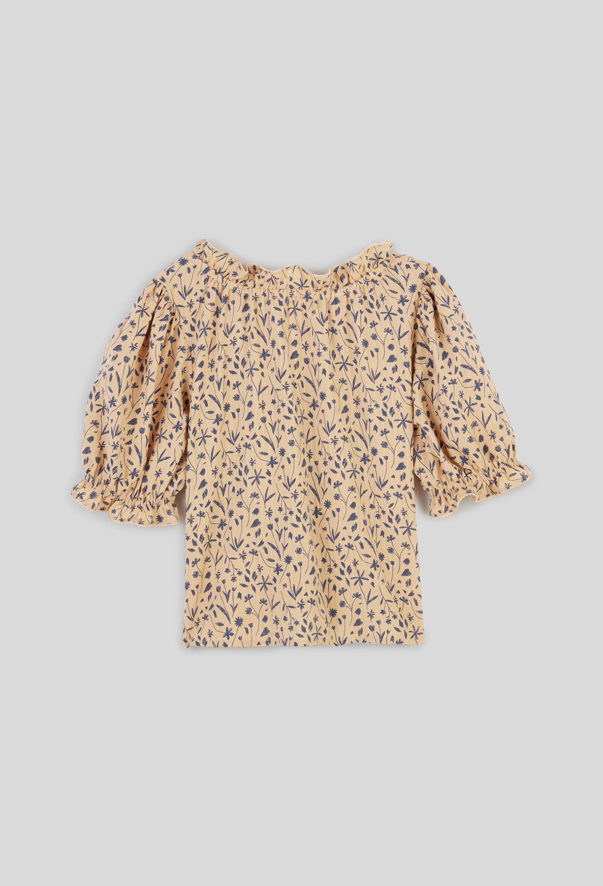 Blouse en coton imprimé, Oeko-Tex, Beige clair, large image number 2.0