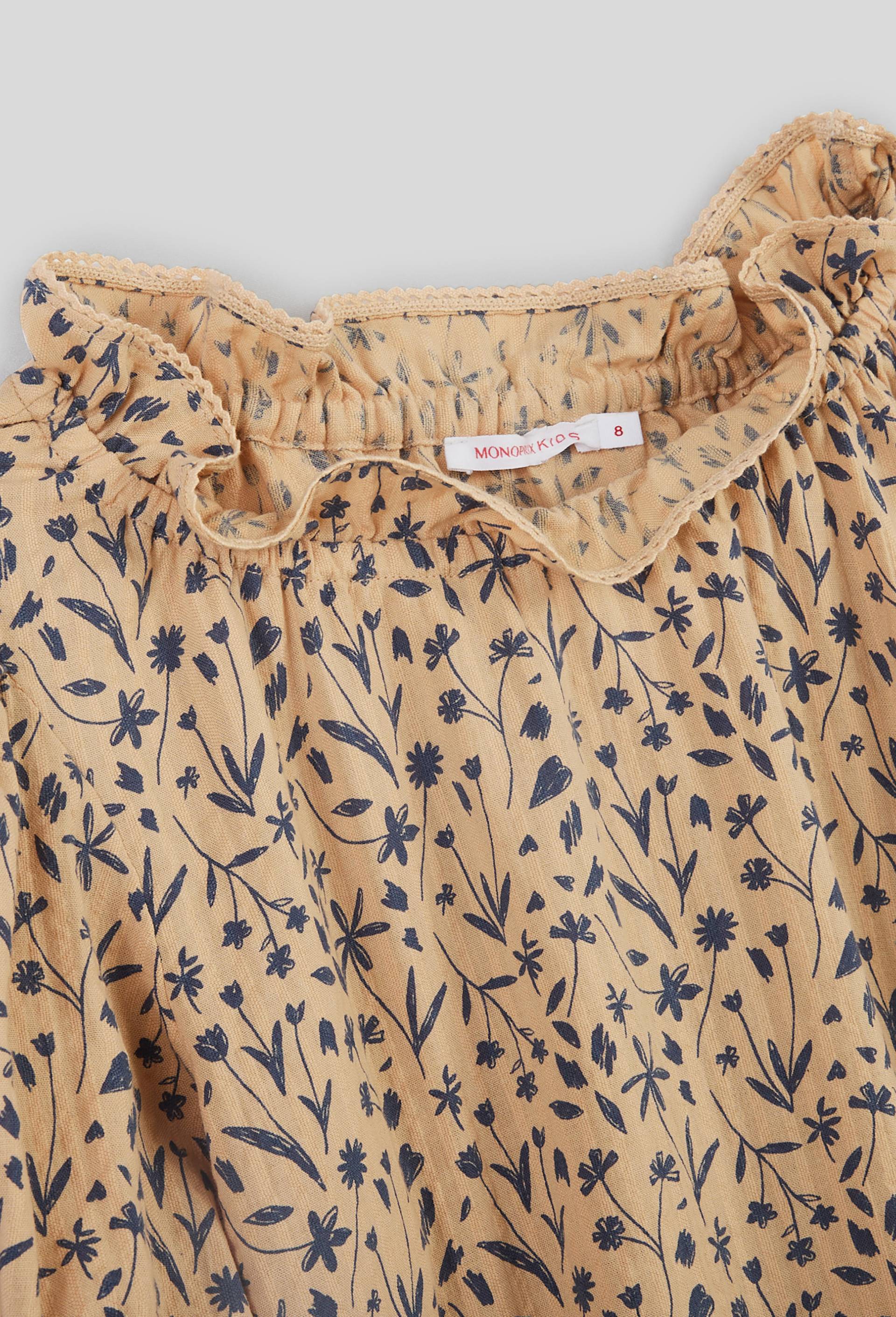 Blouse en coton imprimé, Oeko-Tex, Beige clair, large image number 3.0