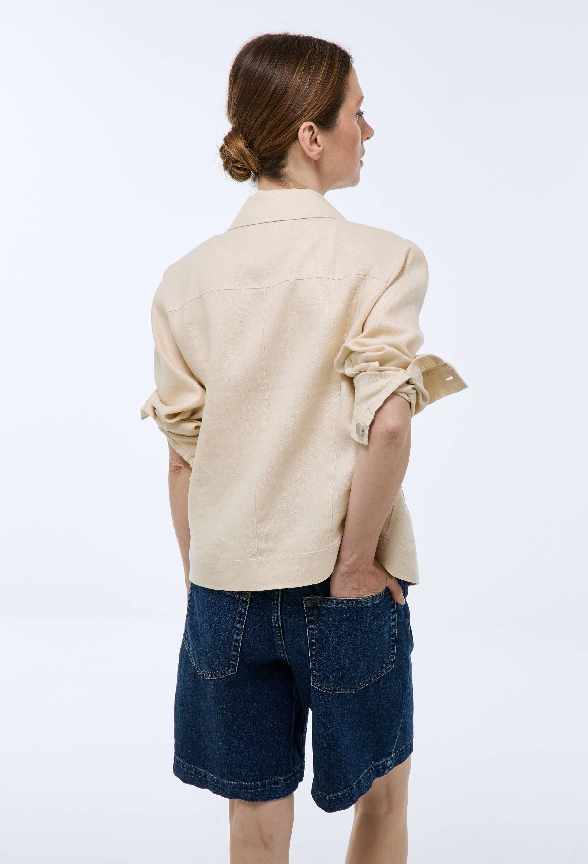 Veste courte en lin, Beige clair, large image number 1
