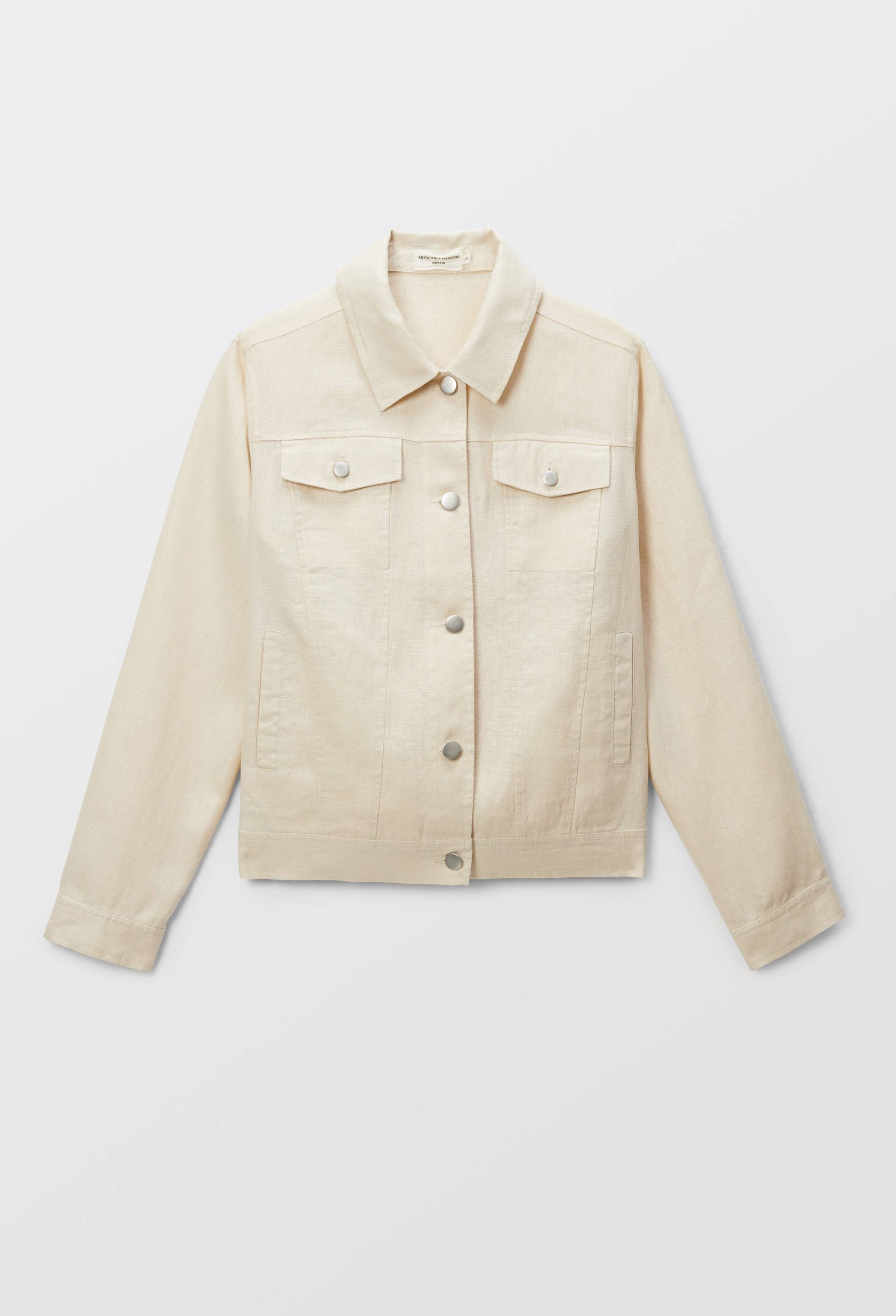 Veste courte en lin, Beige clair, large image number 2.0