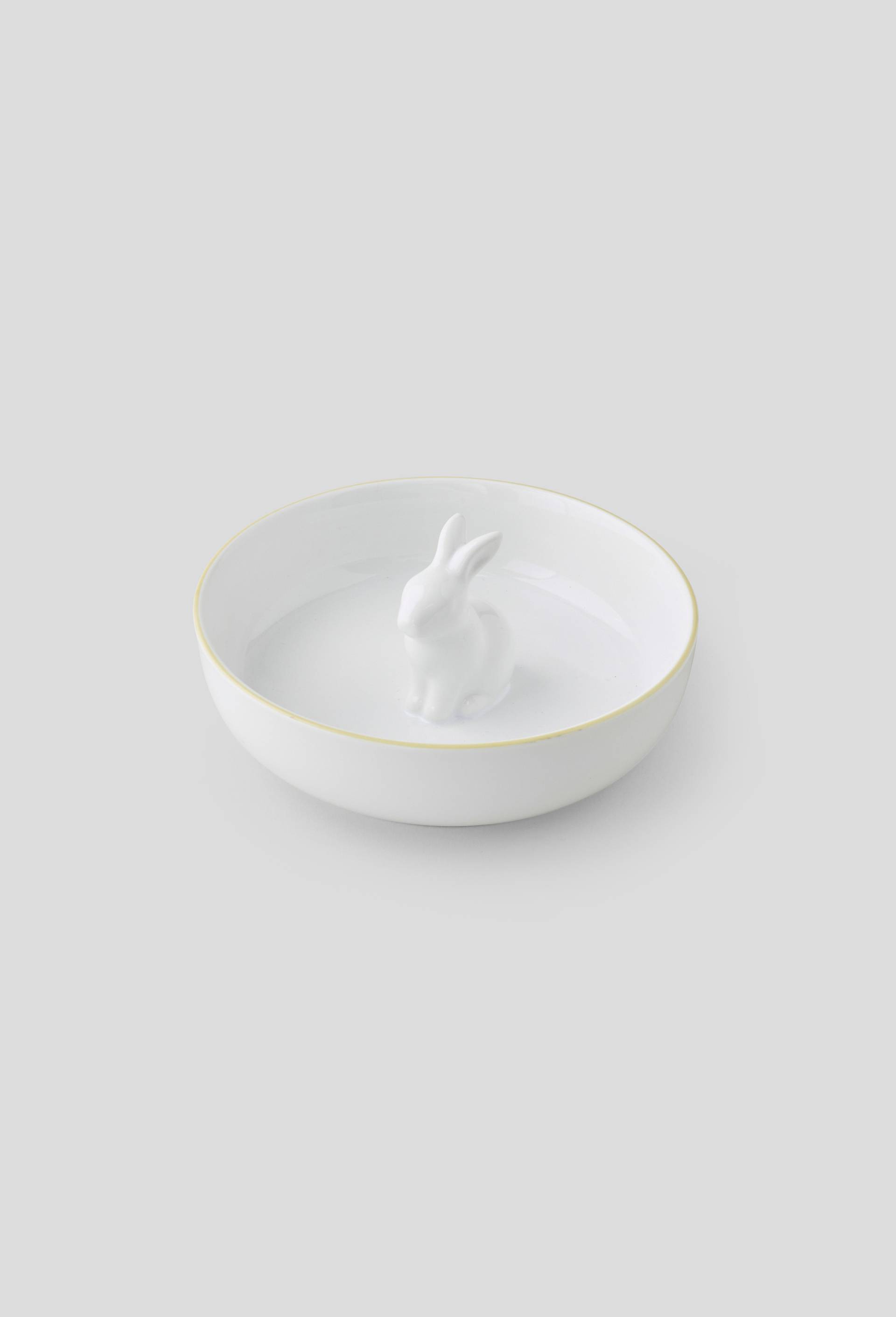 Bol finition liseré, 16 cm, en céramique, Blanc, large image number 0