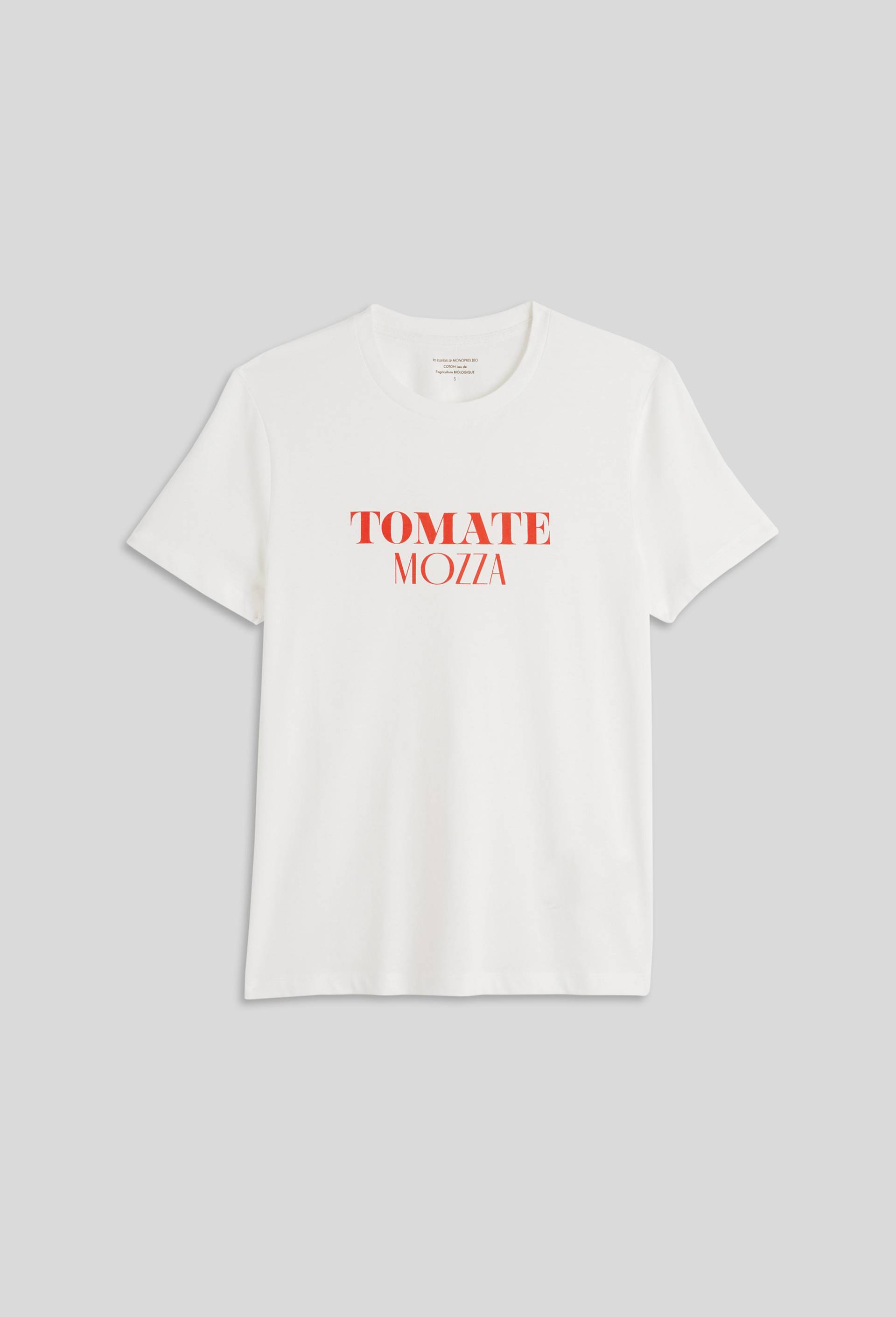 T.shirt avec imprimé, en coton BIO, Ecru, large image number 2