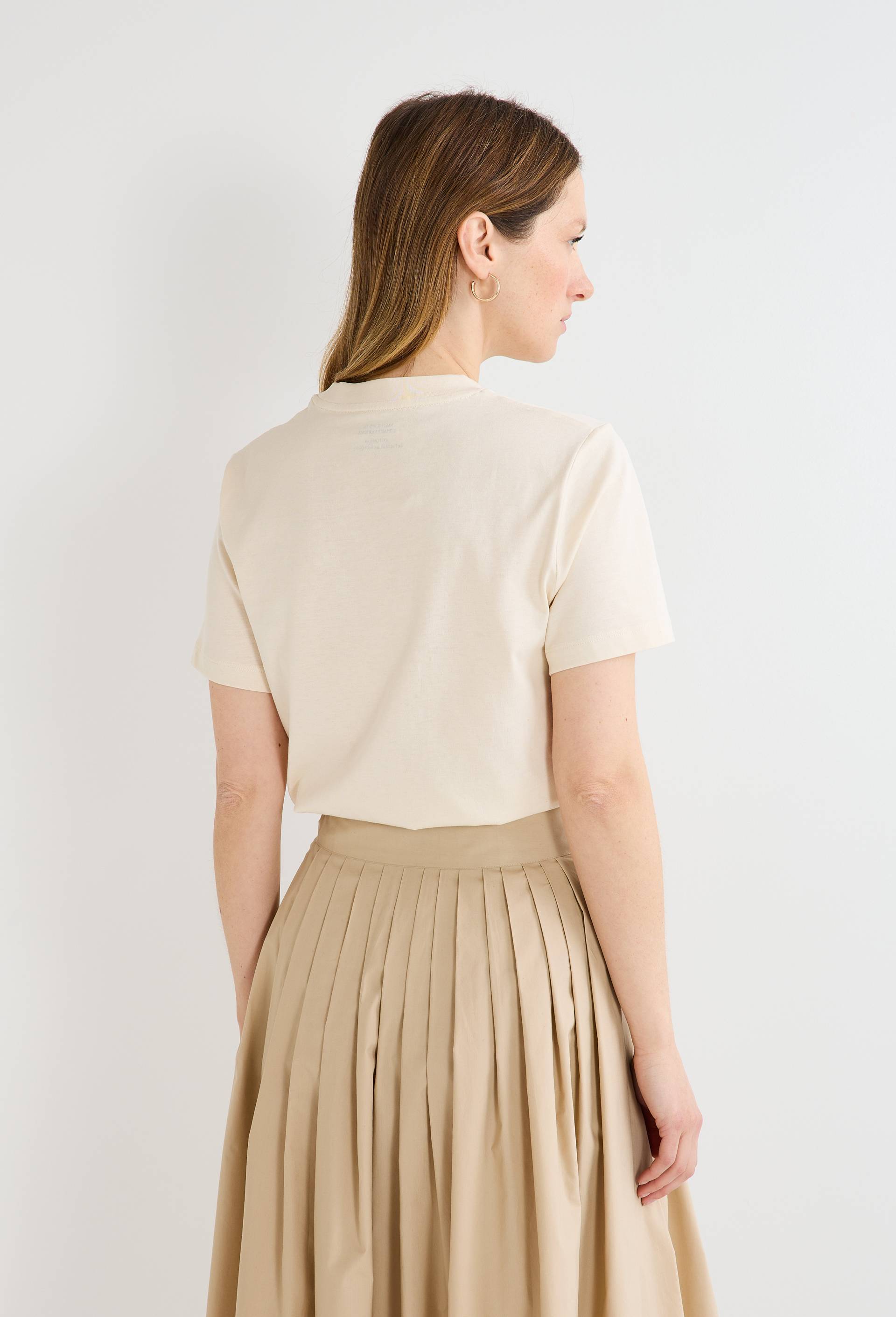 T-shirt manches courtes uni en coton BIO GOTS, Beige clair, large image number 1