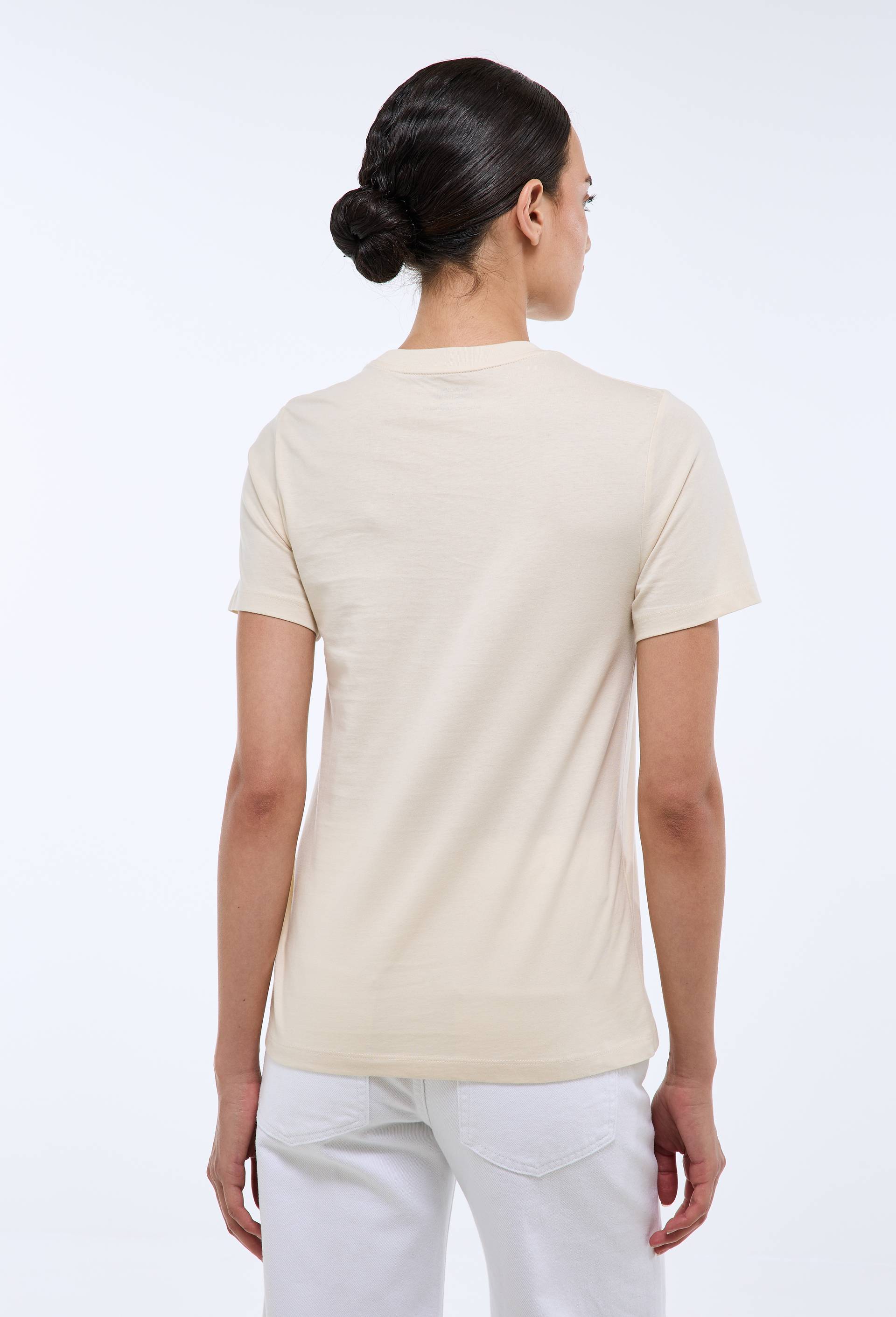T-shirt manches courtes uni en coton BIO GOTS, Beige clair, large image number 1