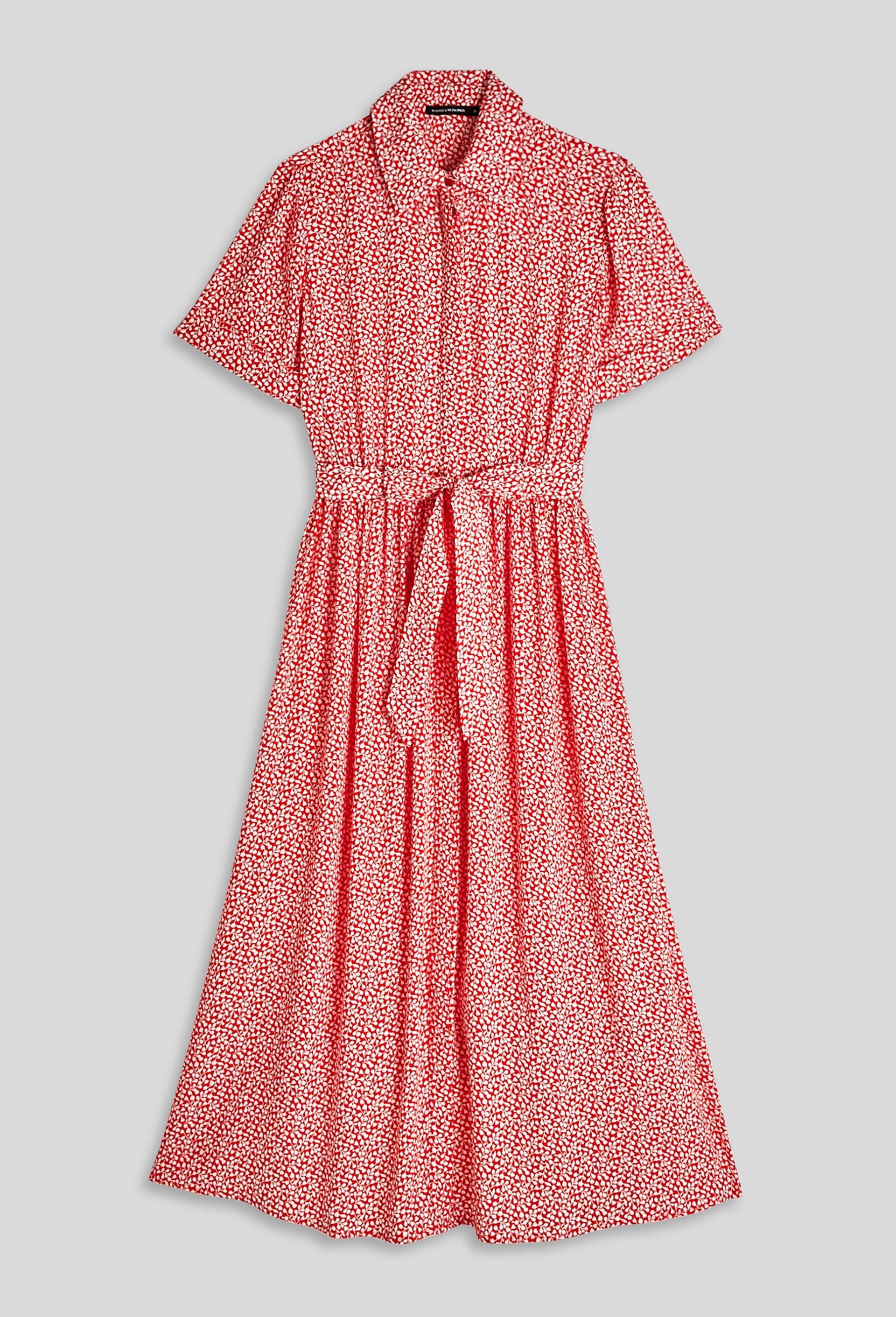 Robe chemise midi imprimée, ECO VERO, Orange, large image number 2.0