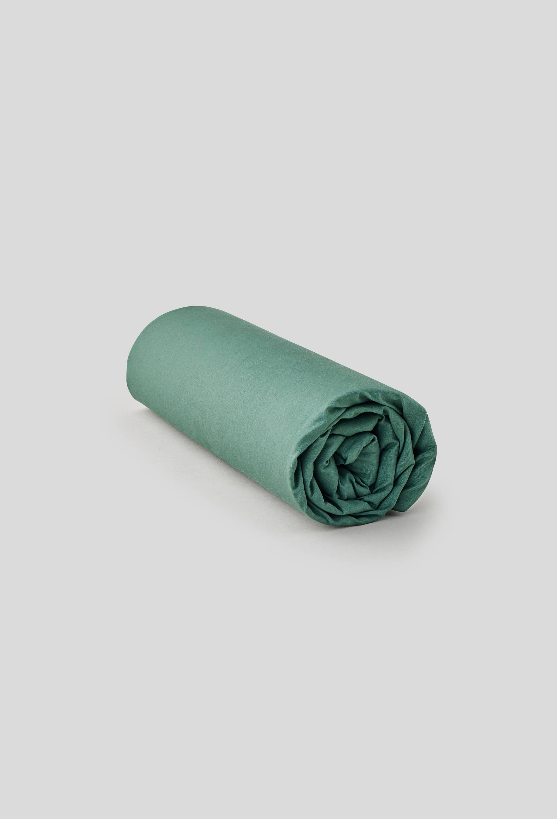 Drap housse, 160 x 200cm, bio, Vert foncé, large image number 1