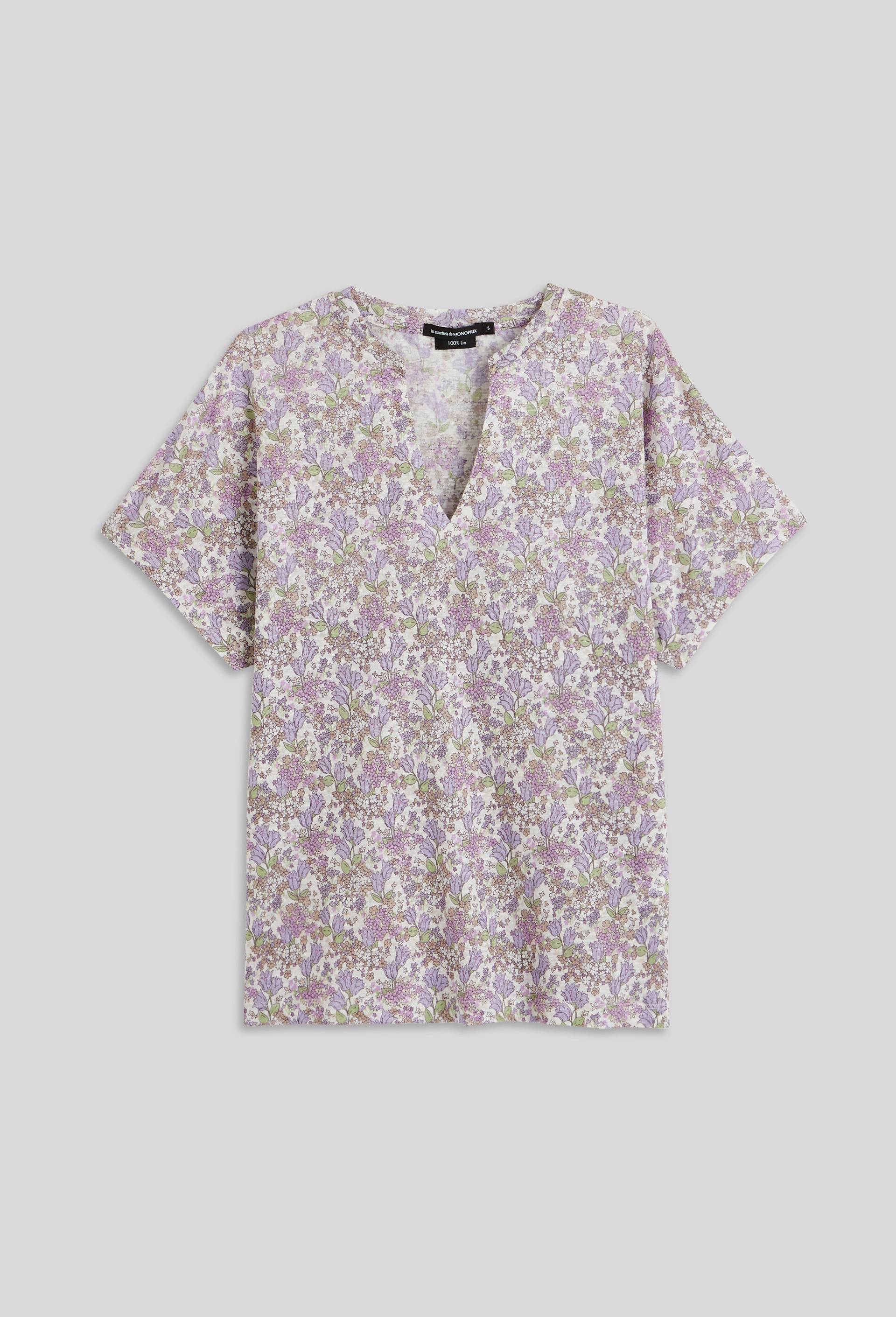 T.shirt imprimé, en lin European Flax, Oeko-Tex, Ecru, large image number 2