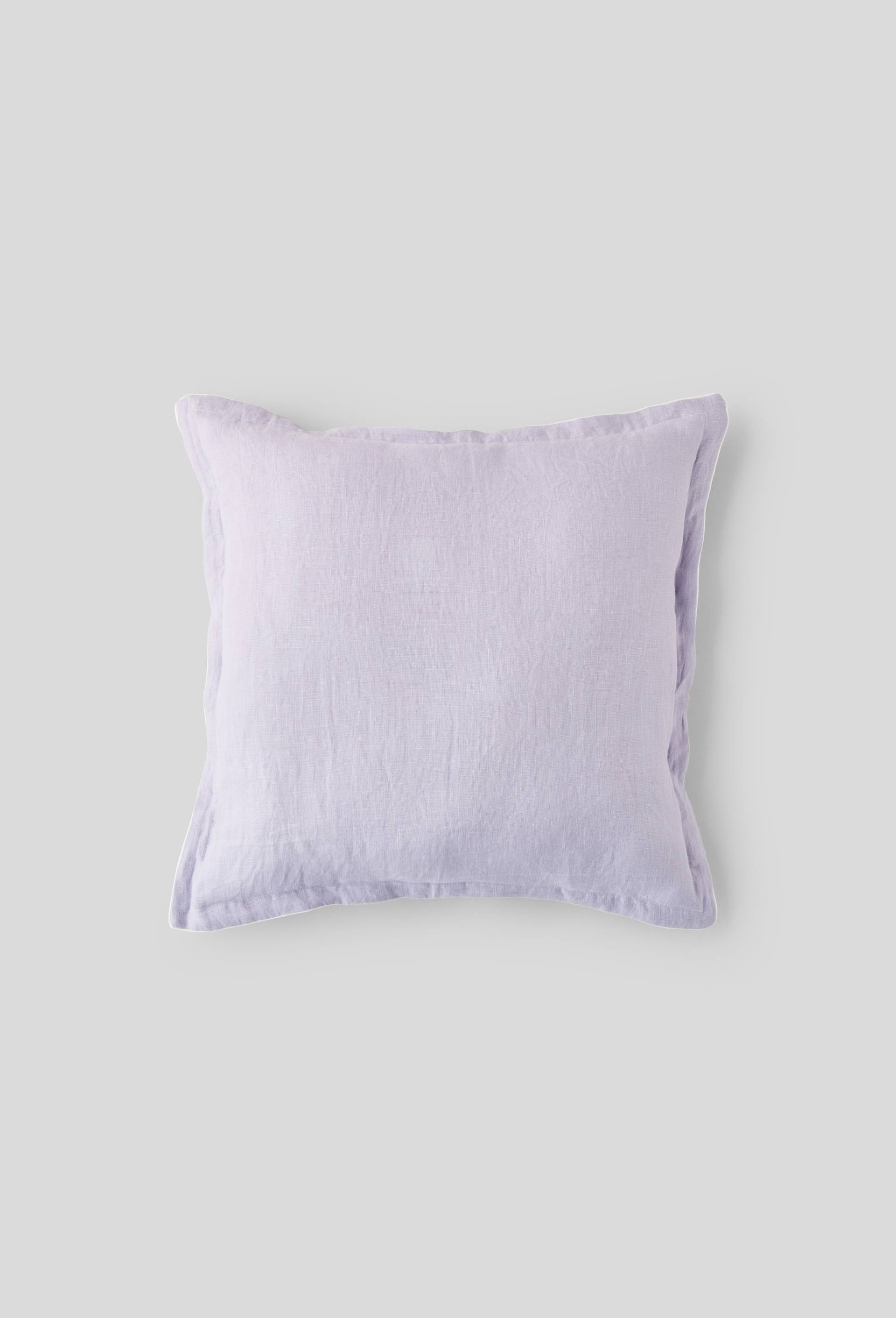 Housse coussin avec piping, 45X45cm,  lin, Violet clair, large image number 0
