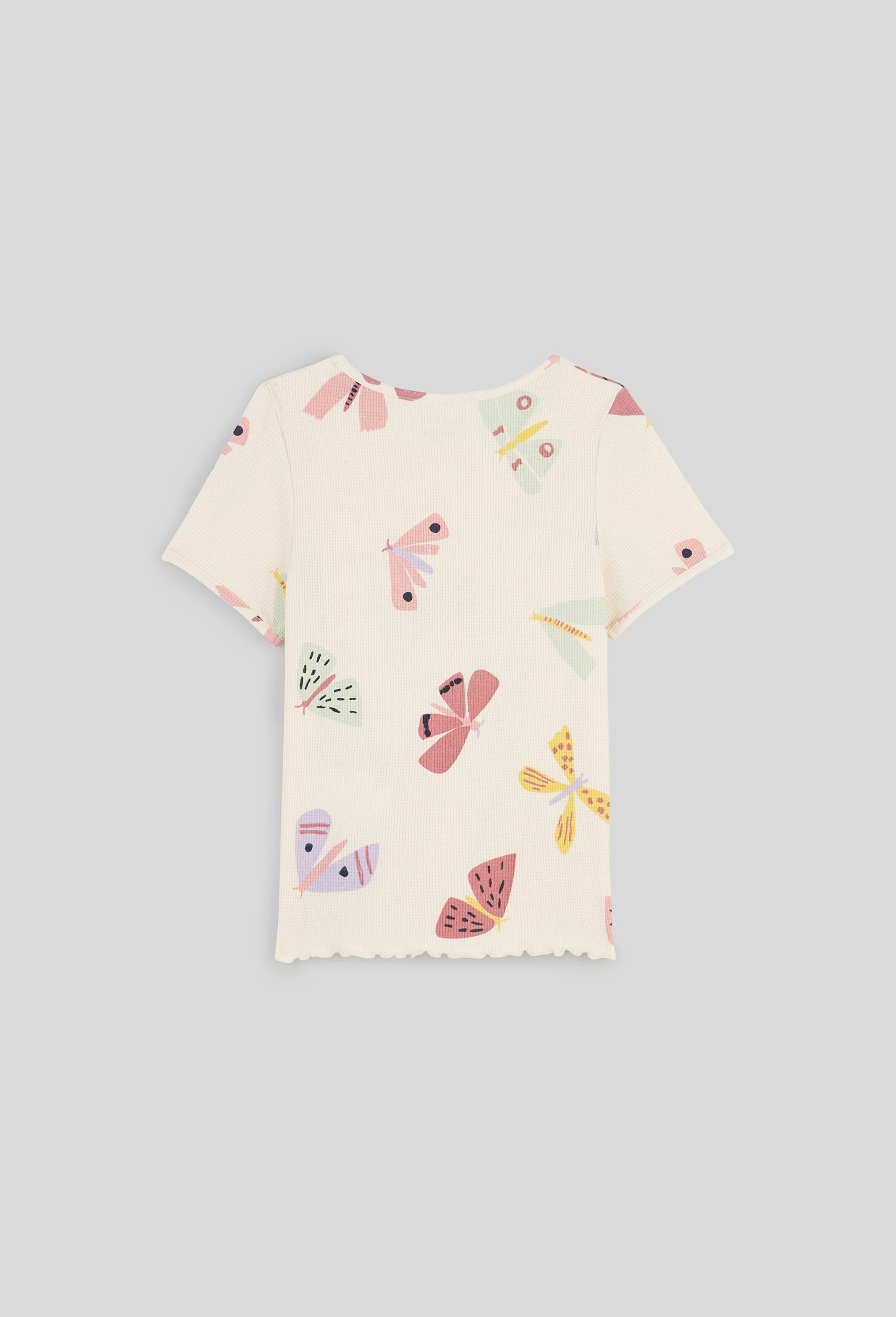 T-shirt imprimé manches courtes, coton BIO et Oeko-Tex, Beige clair, large image number 1