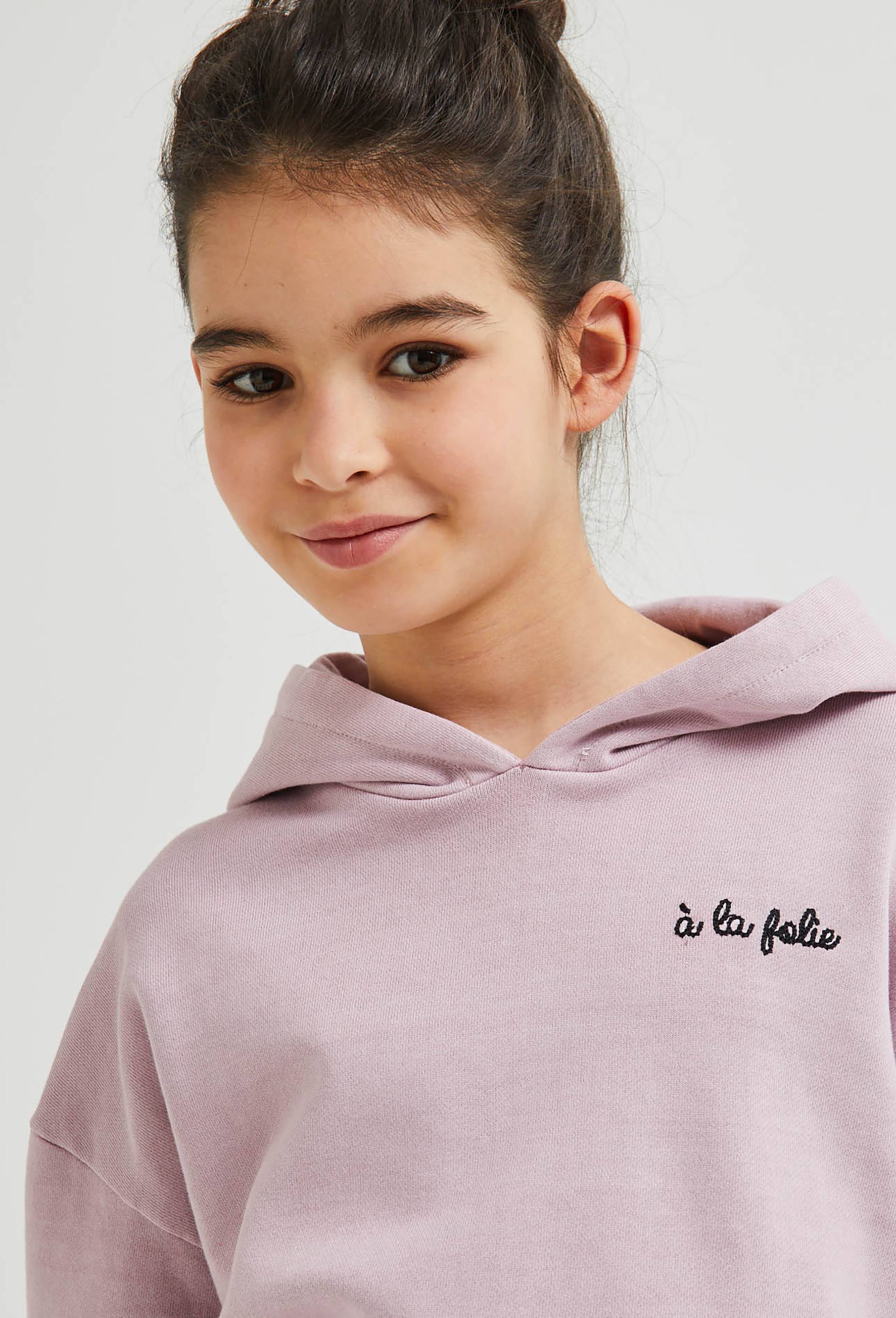 Sweat uni, coton BIO, Violet clair, large image number 0