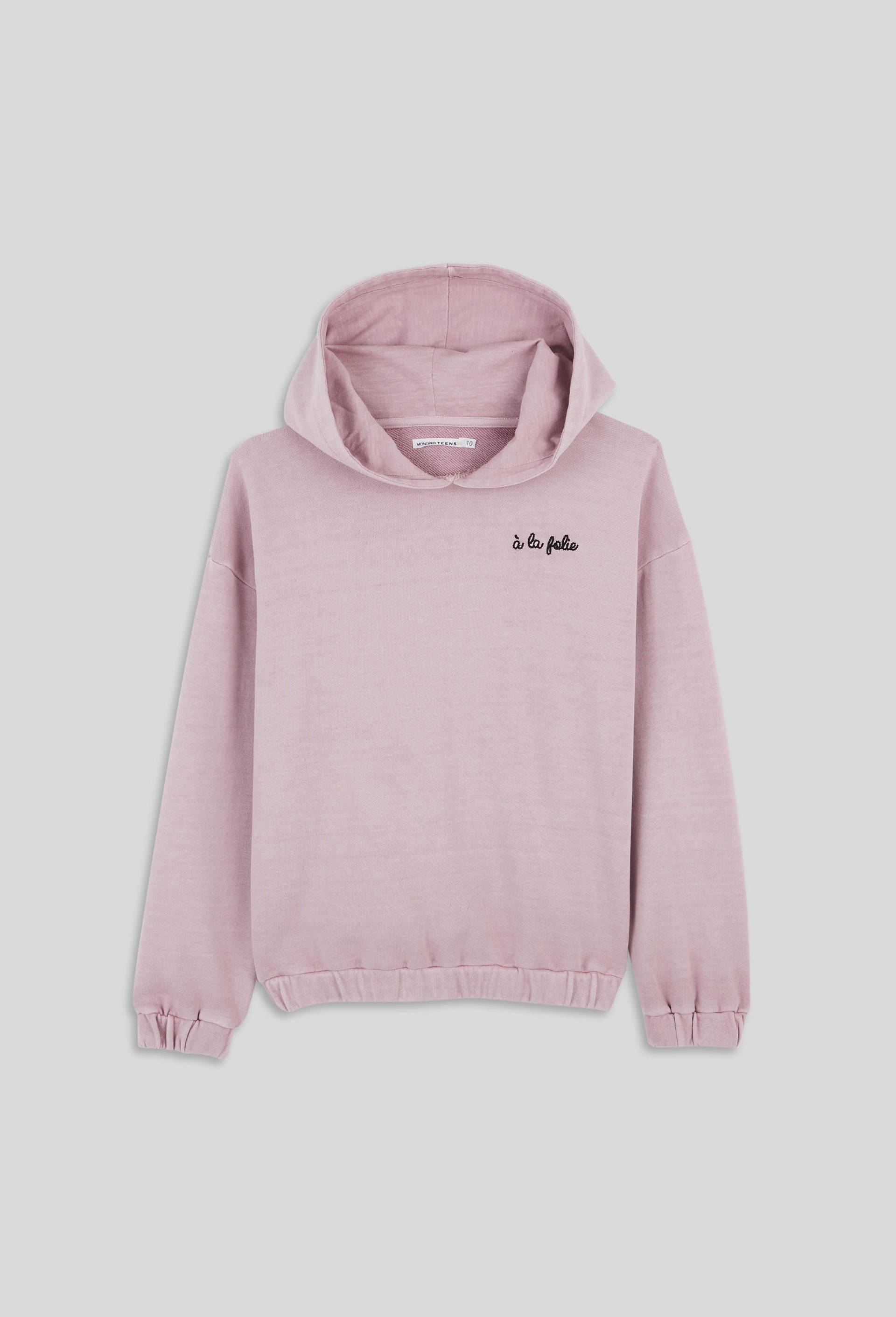 Sweat uni, coton BIO, Violet clair, large image number 1
