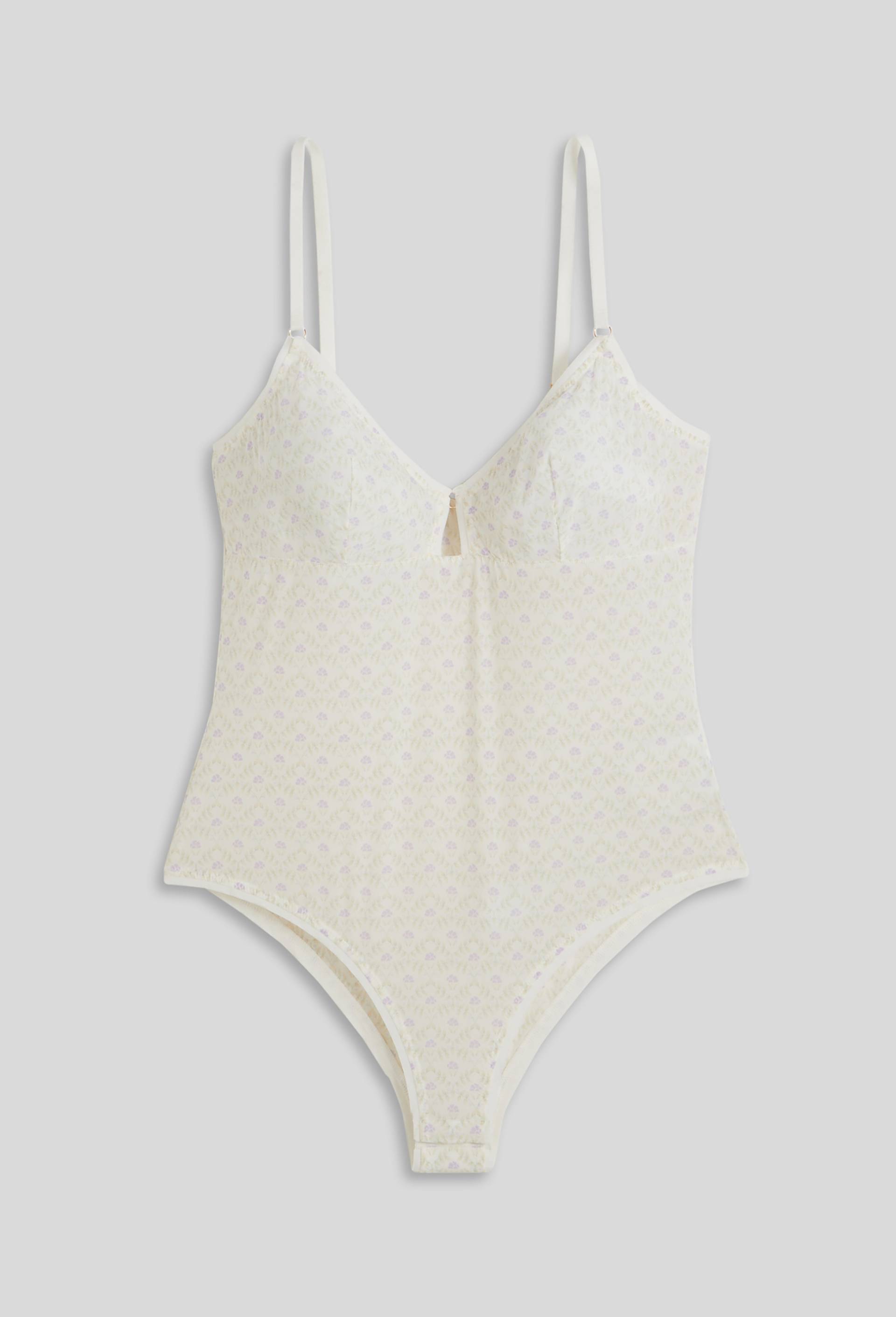 Body LENA en microfibre imprimée, Oeko-Tex, Ecru, large image number 2