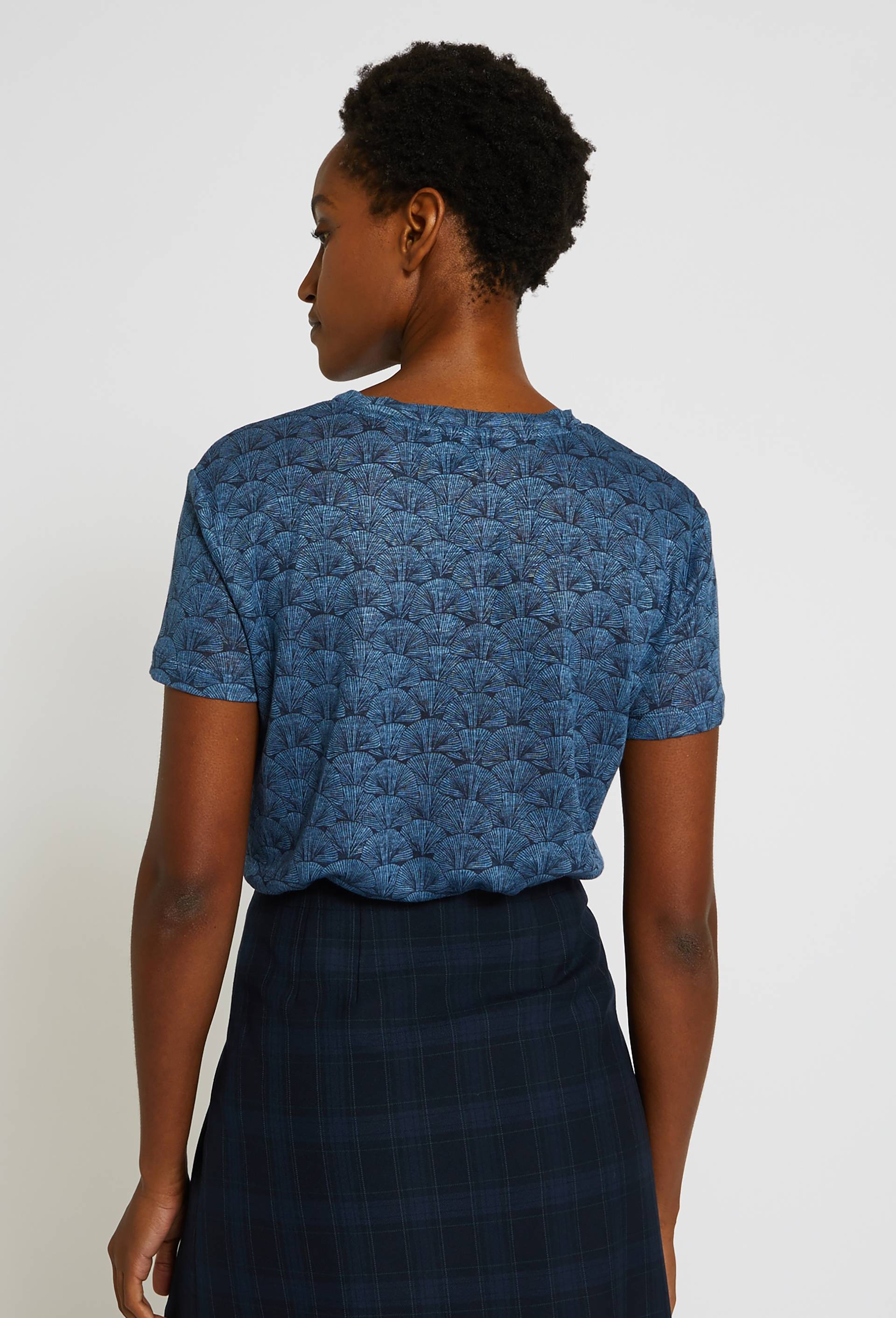 T.shirt imprimé, en lin European Flax, Oeko-Tex, Bleu foncé, large image number 1