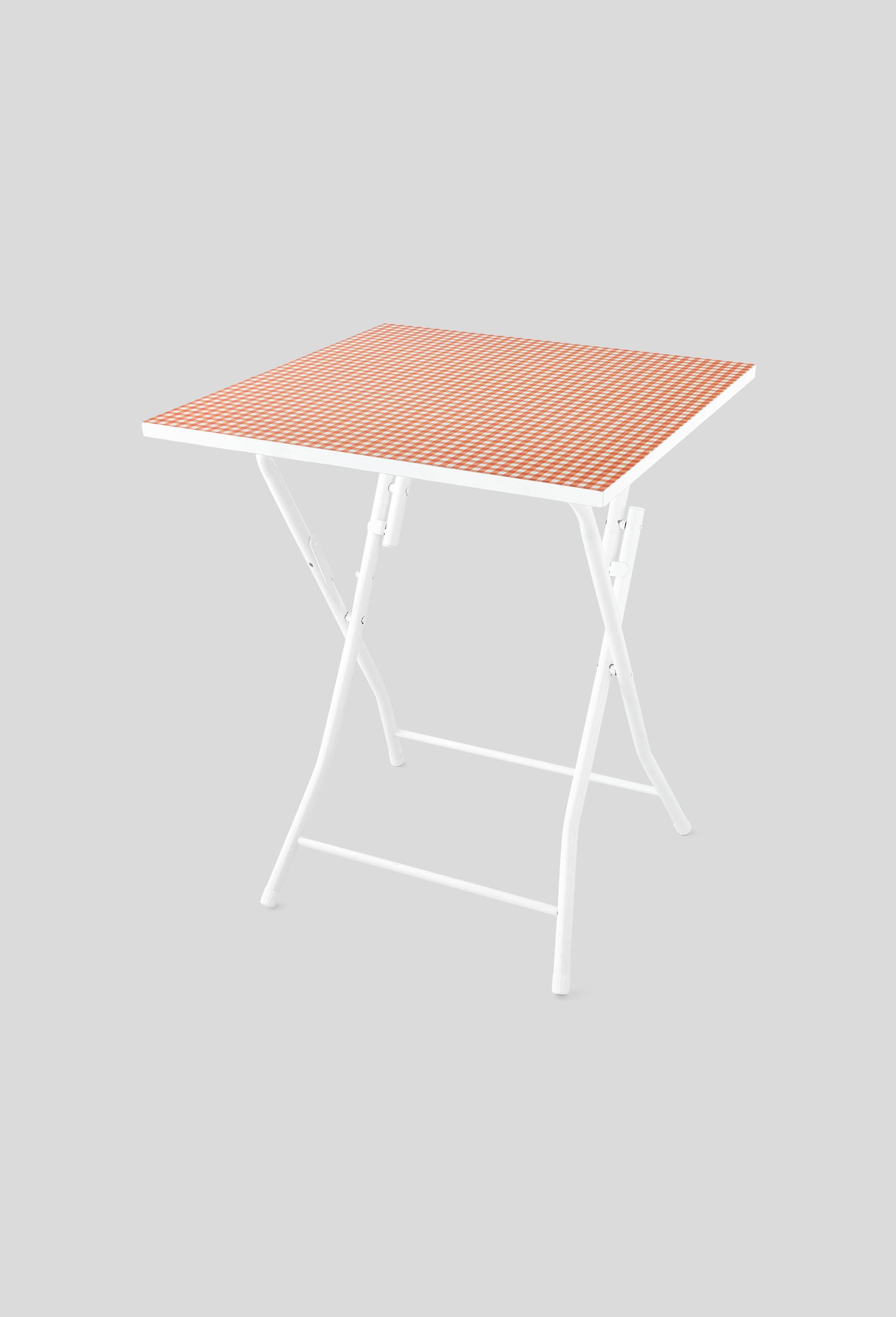 Table pliable imprimé, 60xH75 cm, en métal et bois, Orange, swatch image