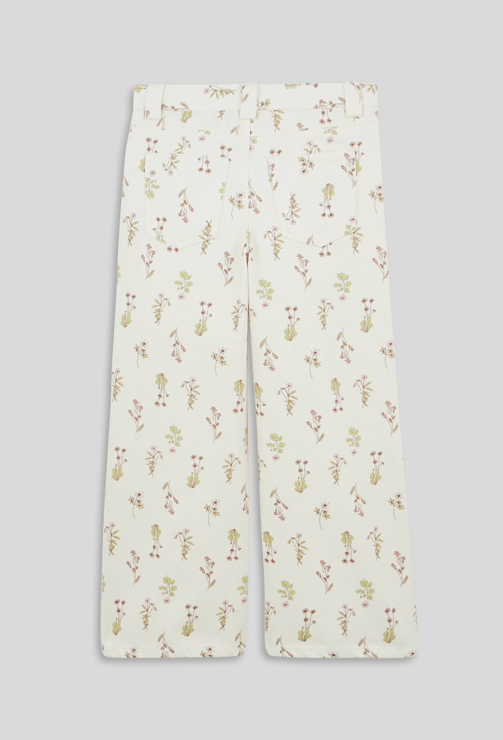 Pantalon imprimé en twill, Ecru, large image number 2