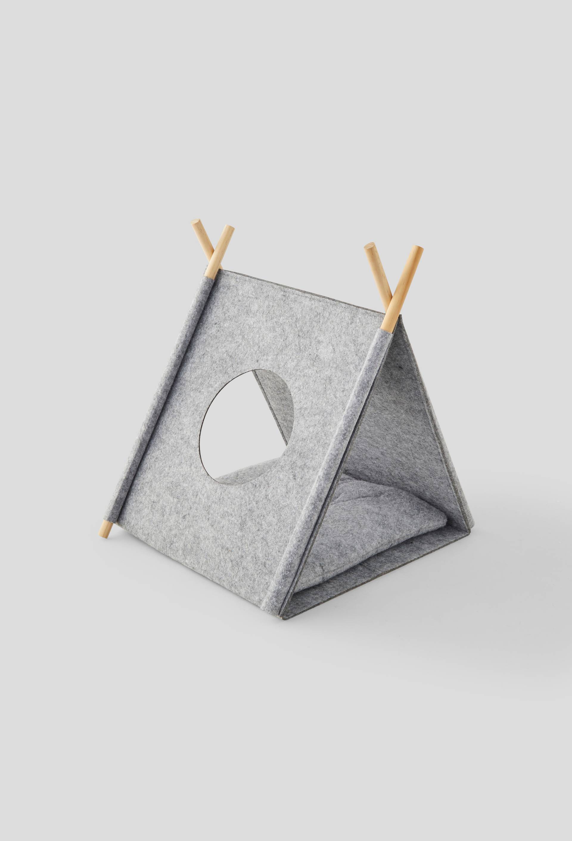 Tipi en feutrine pour animaux, Gris clair, large image number 0.0