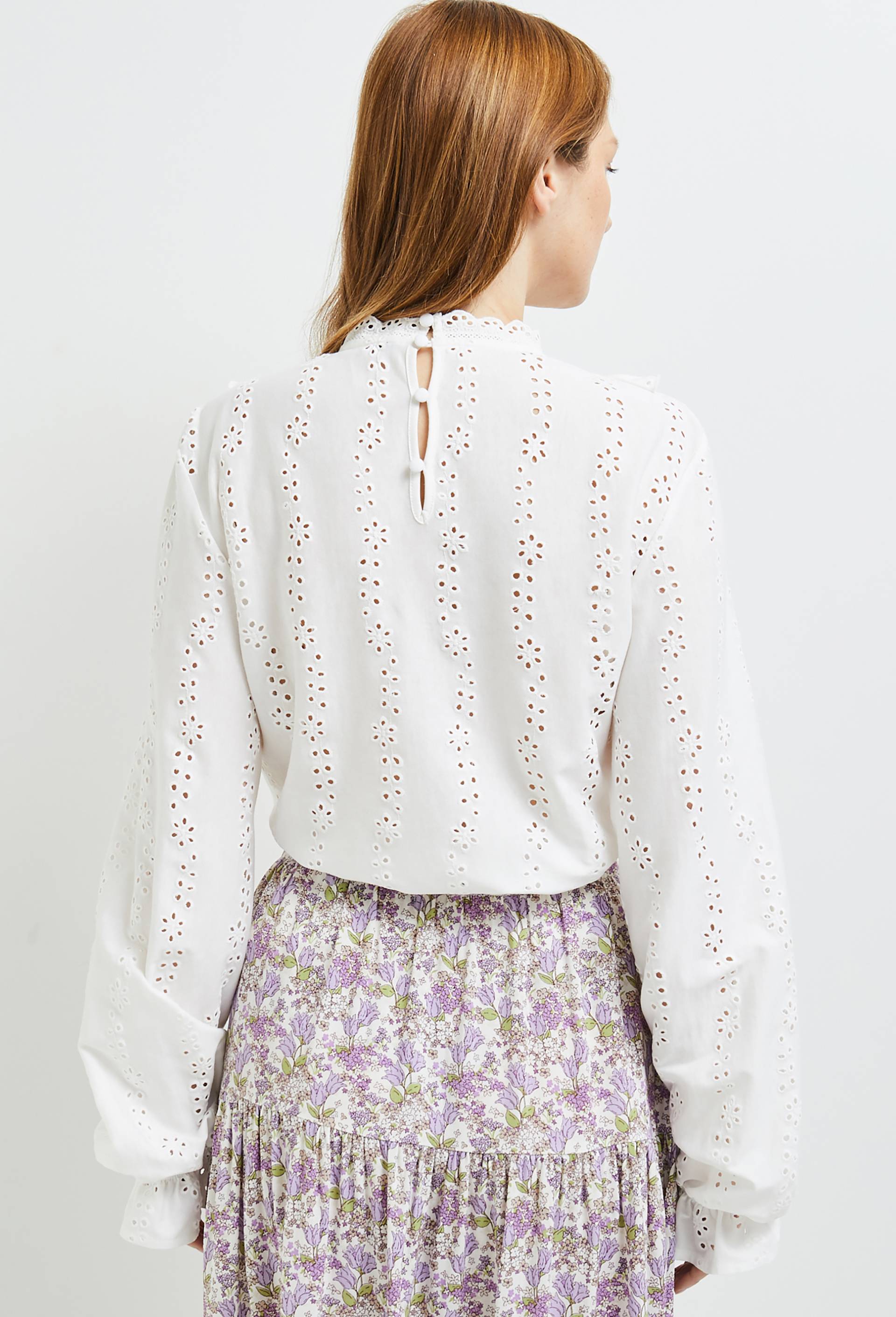 Blouse brodée, en coton BIO, Ecru, large image number 1