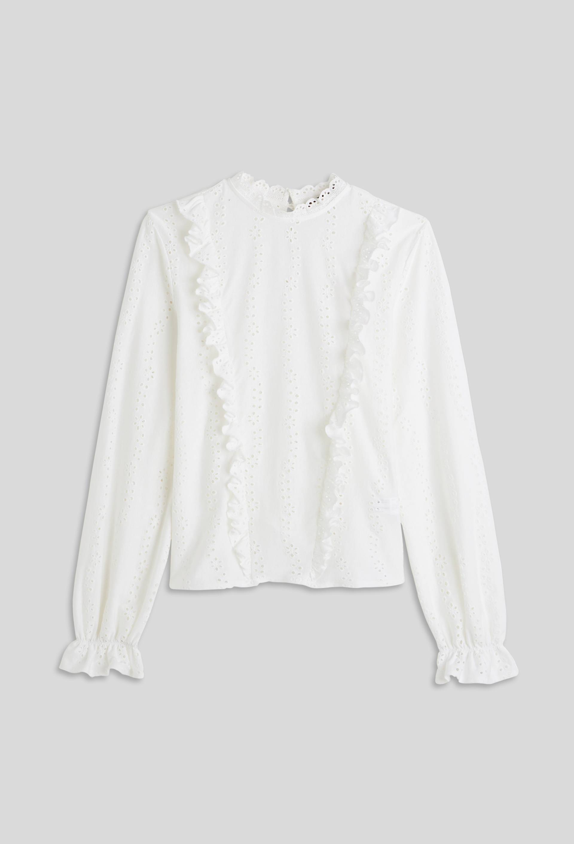 Blouse brodée, en coton BIO, Ecru, large image number 2.0