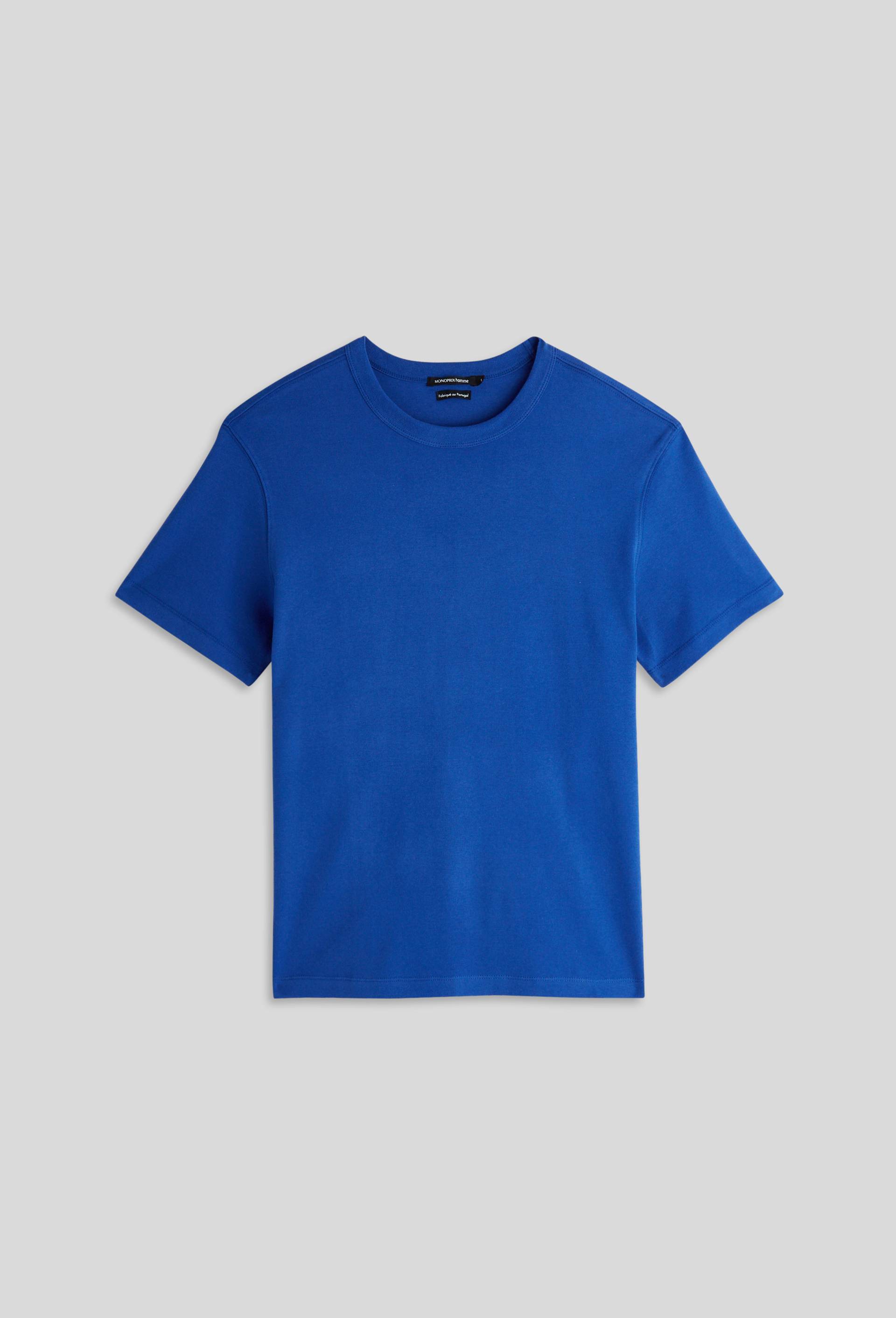 T-shirt interlock manches courtes en coton BIO GOTS, Bleu, large image number 2