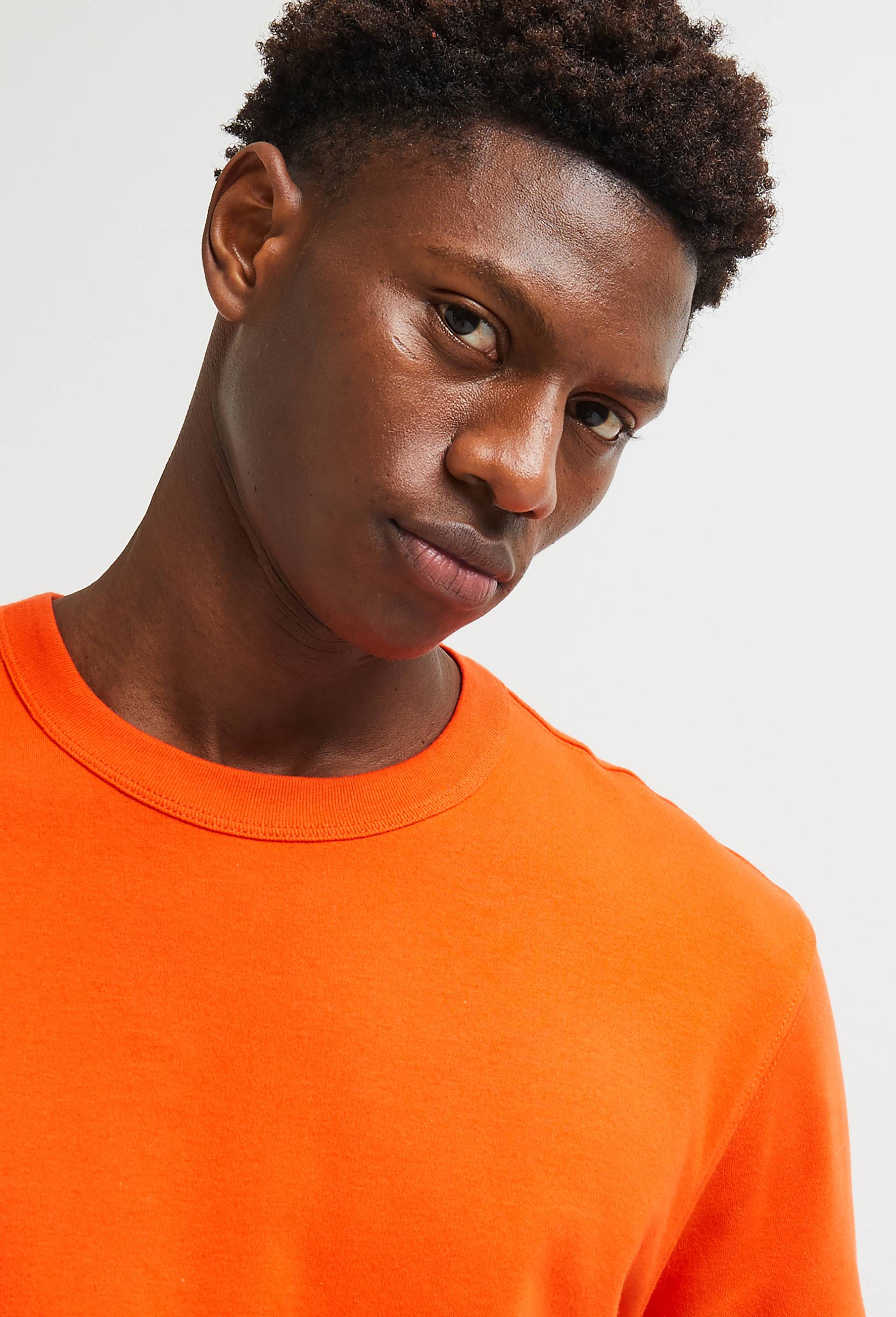 T-shirt interlock manches courtes en coton BIO GOTS, Orange, large image number 0